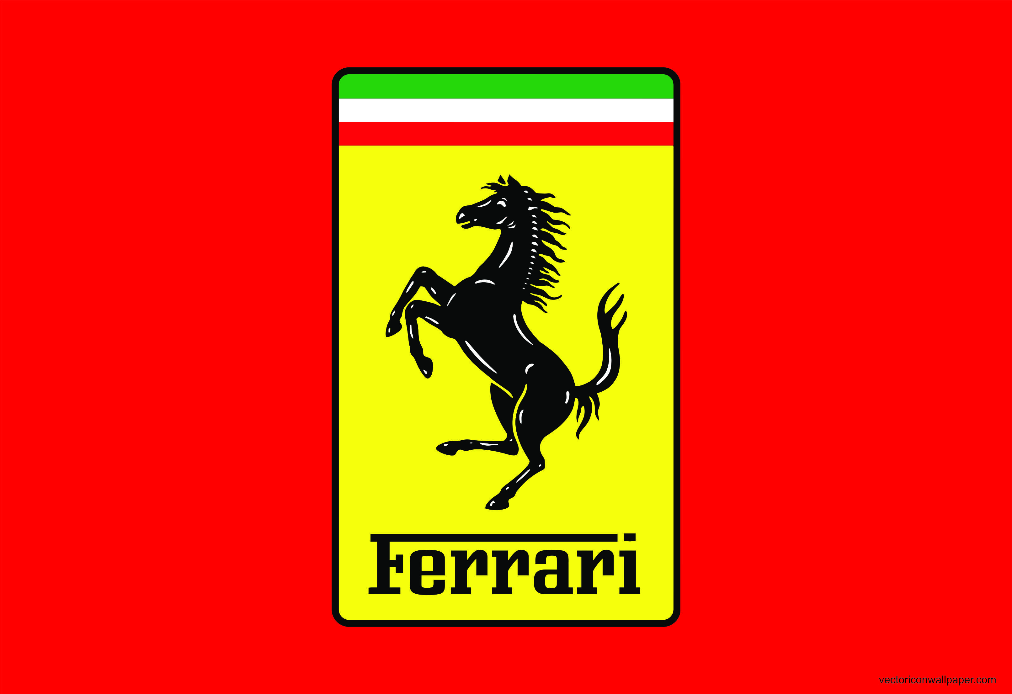 Ferrari logo with prancing horse HD Wallpaper