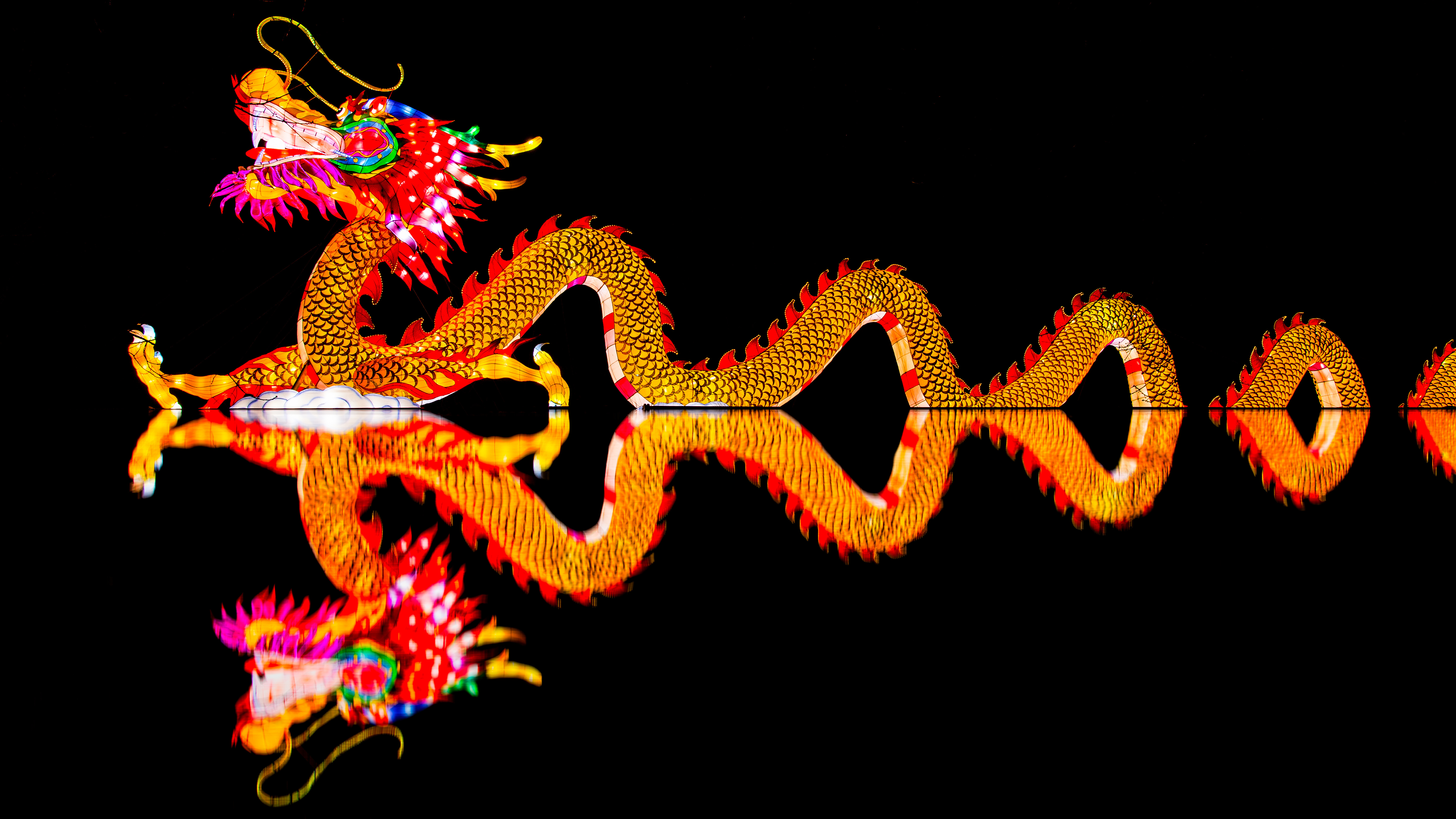 Chinese Dragon Lantern 4K HD Wallpaper