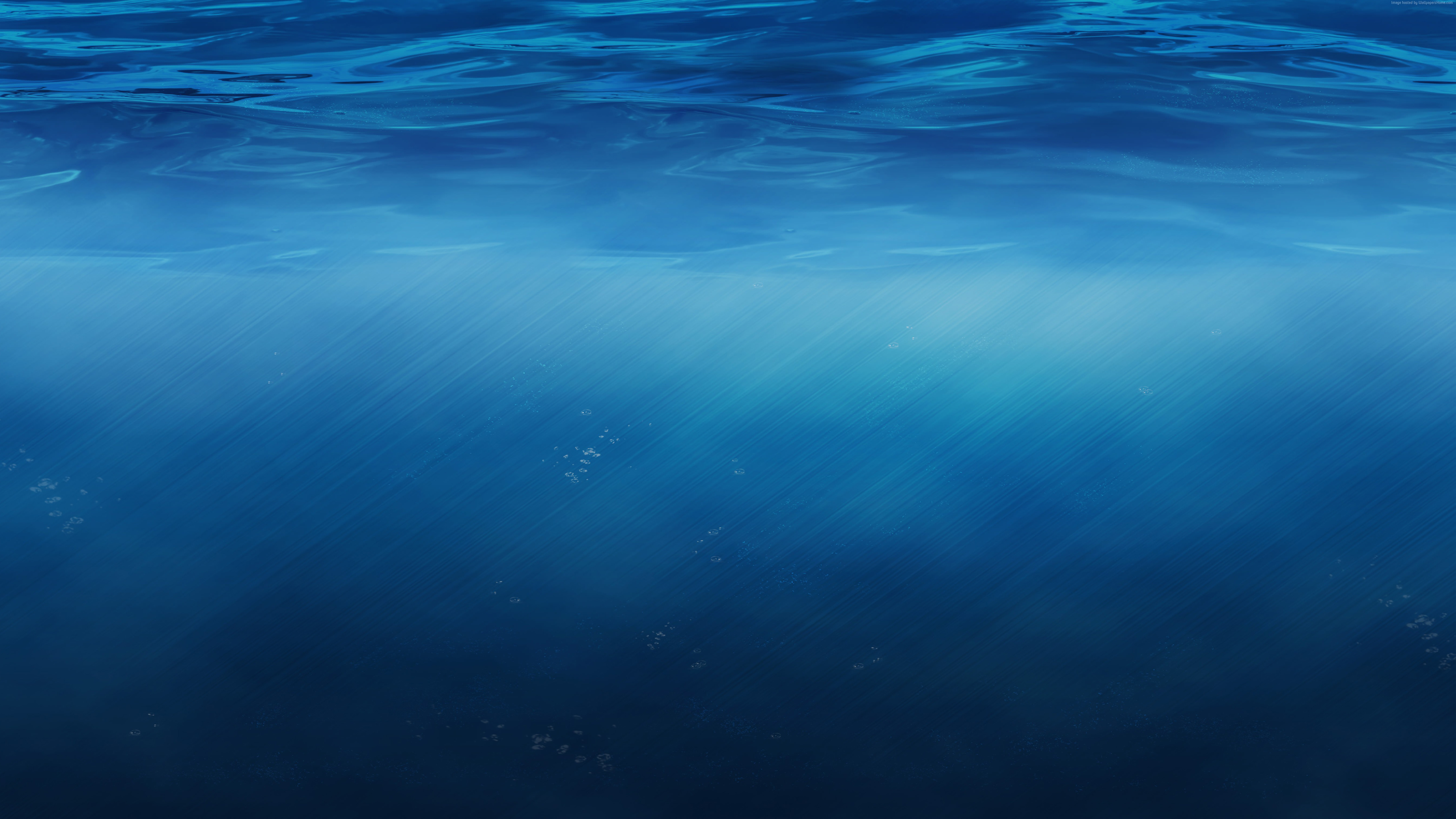 Underwater scene with light rays and bubbles HD Wallpaper