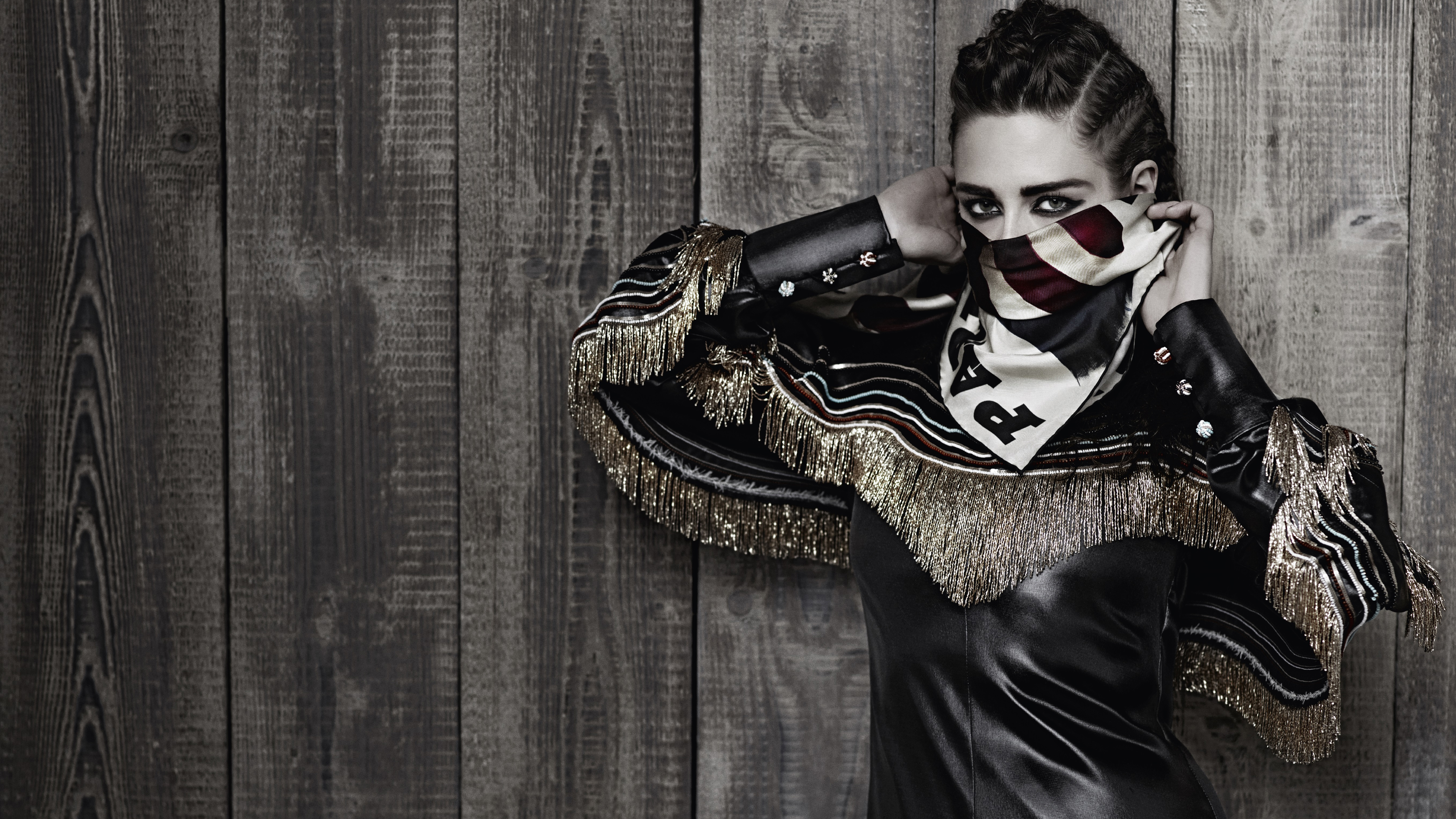 Kristen Stewart in Western-inspired outfit HD Wallpaper