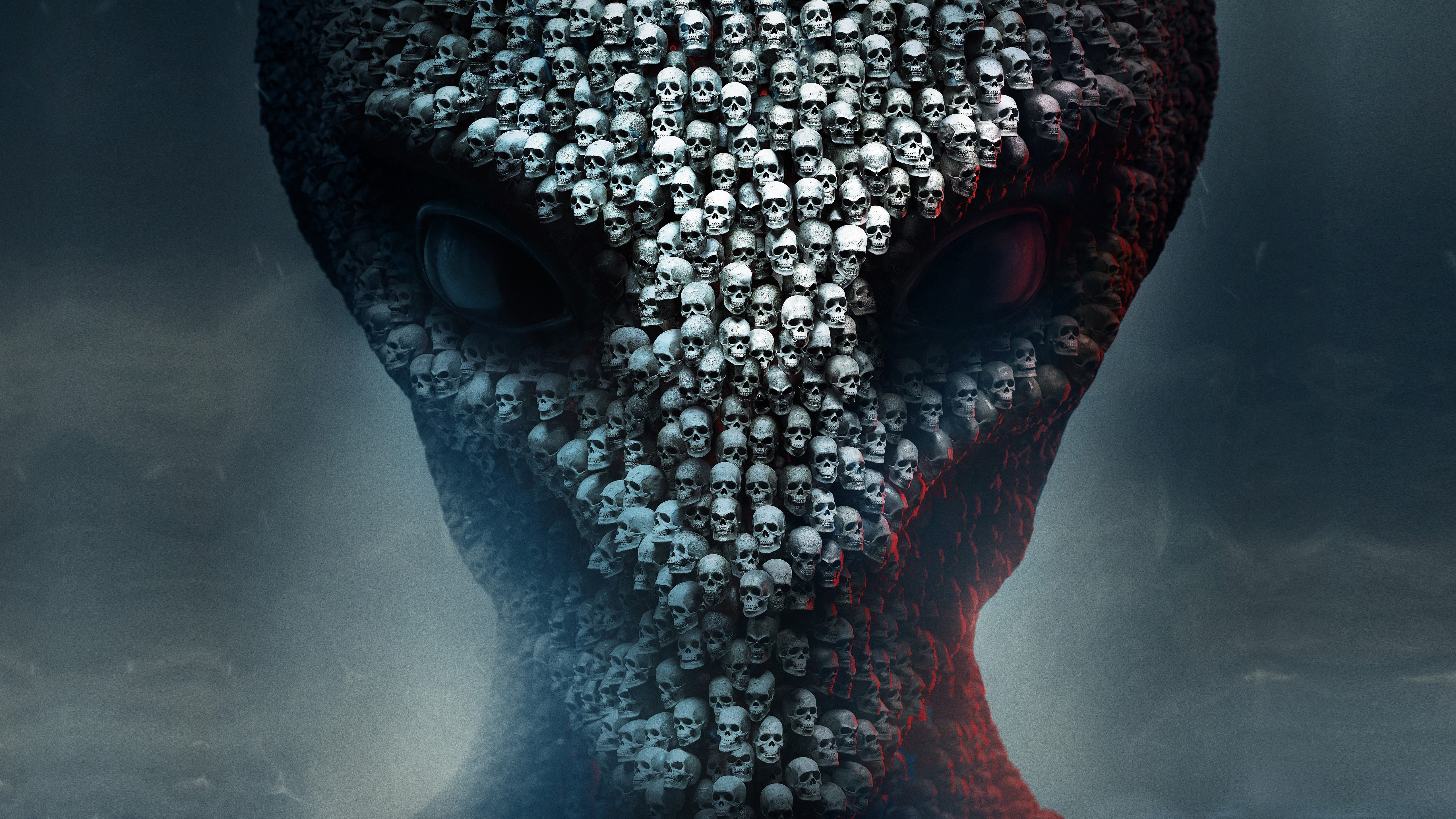 Alien made of skulls HD Wallpaper