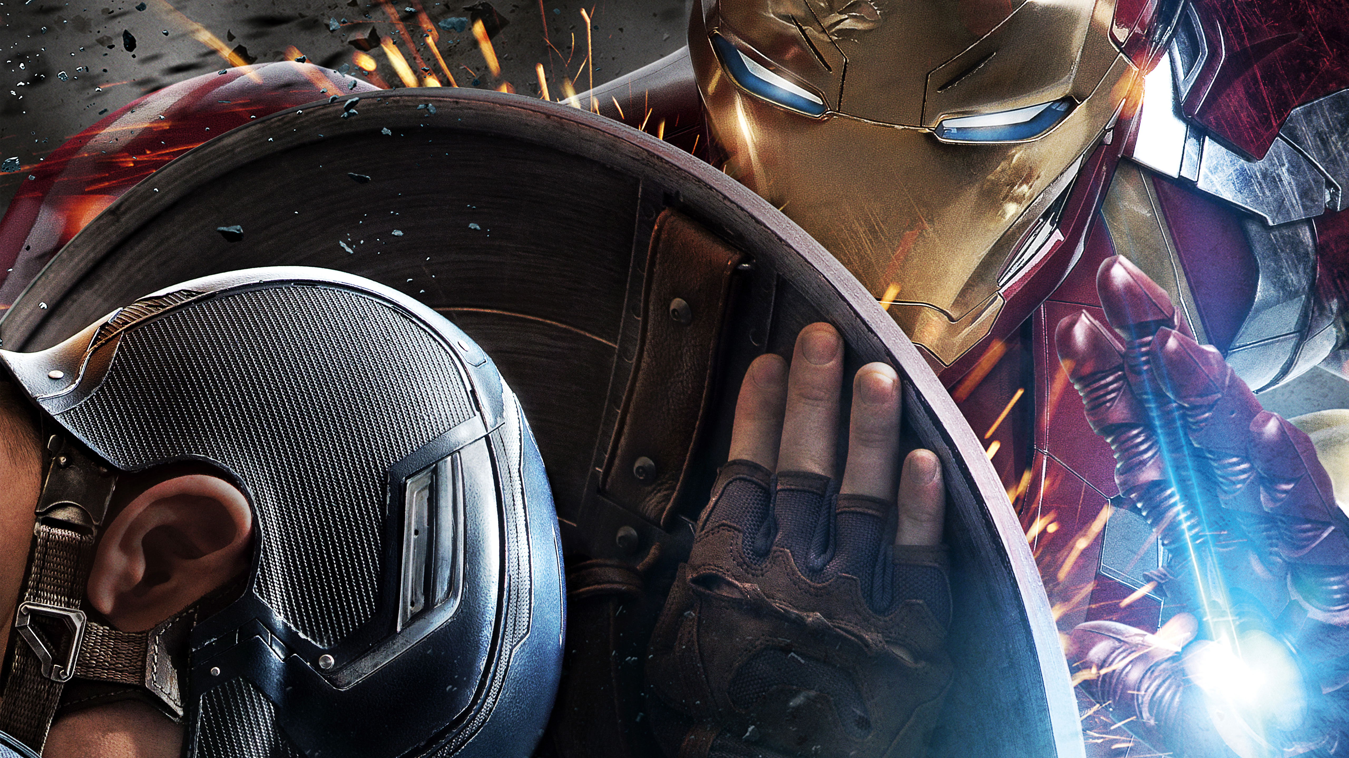 Captain America and Iron Man in Civil War 4K HD Wallpaper