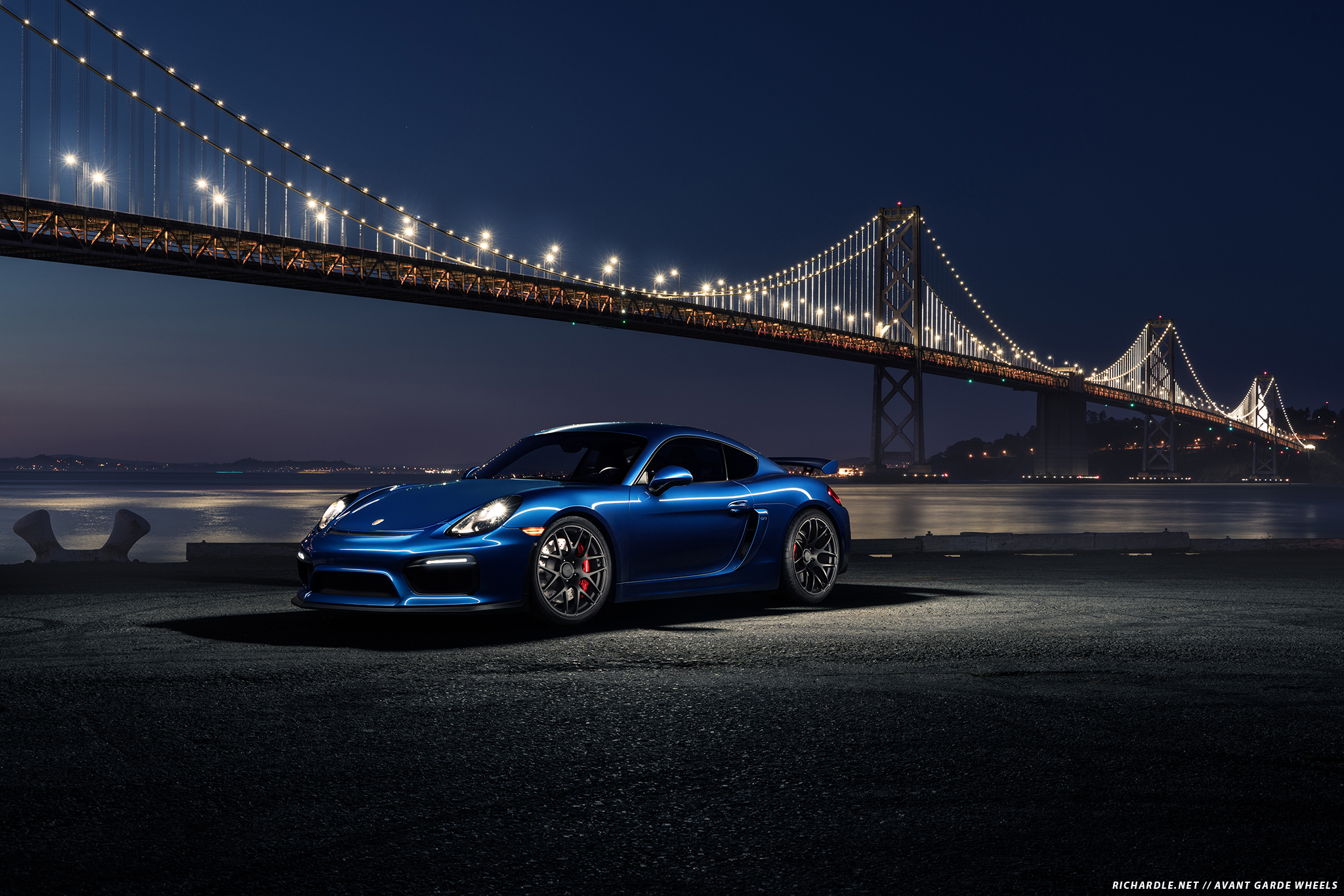 Blue Porsche Cayman GT4 by Avant Garde Wheels HD Wallpaper