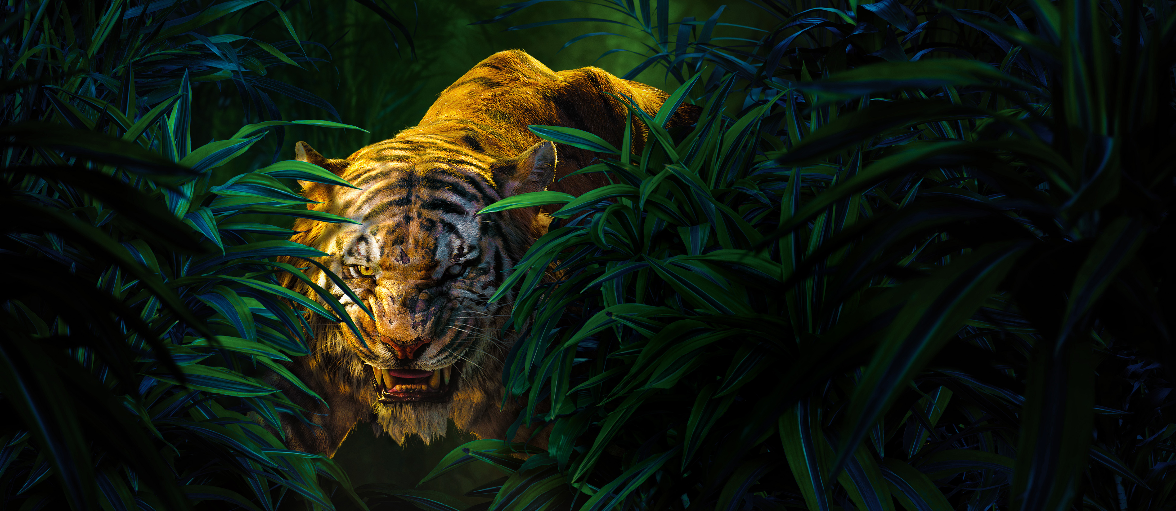 Shere Khan from Jungle Book in the jungle HD Wallpaper