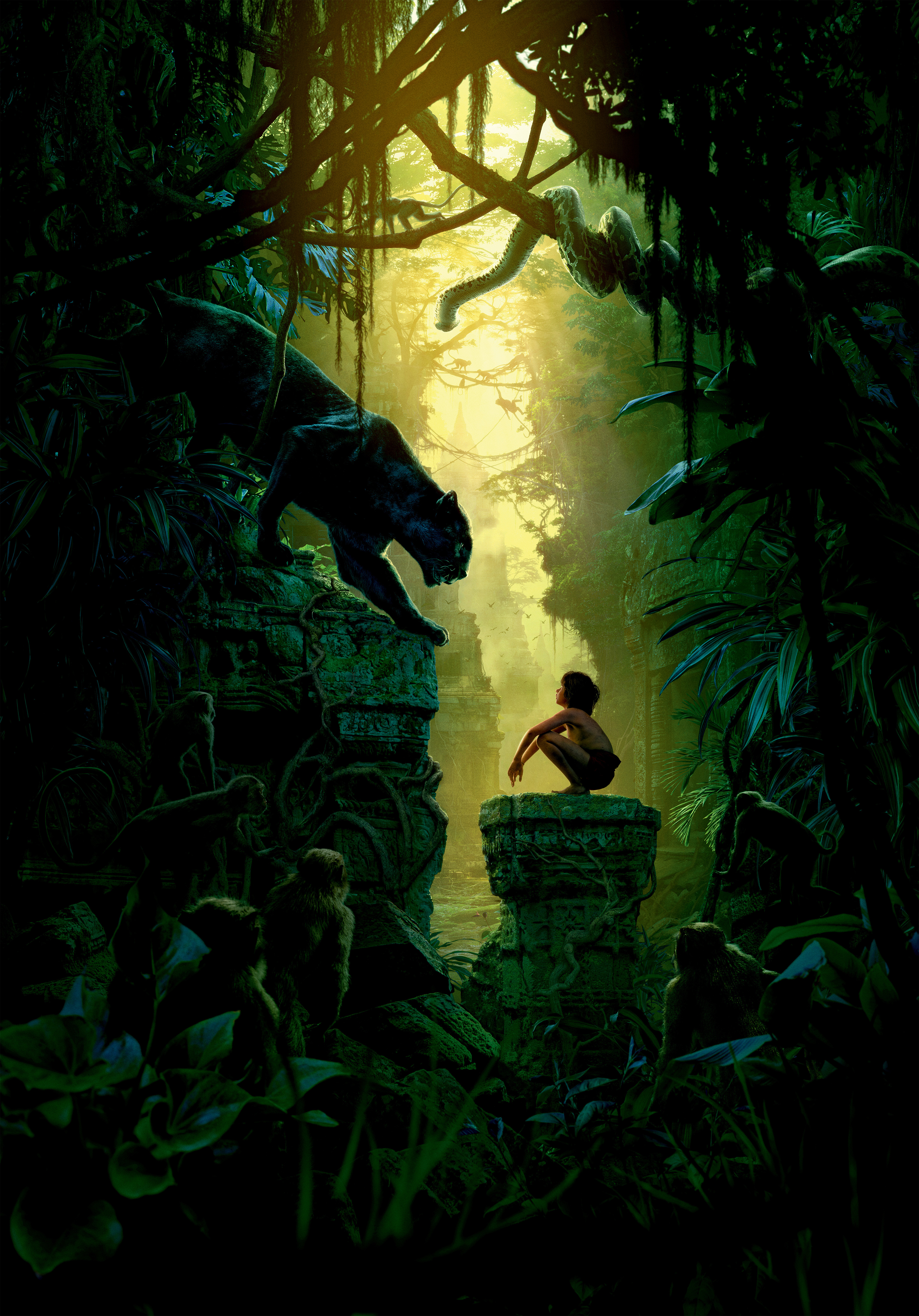 Mowgli and Bagheera in the Jungle Book HD Wallpaper