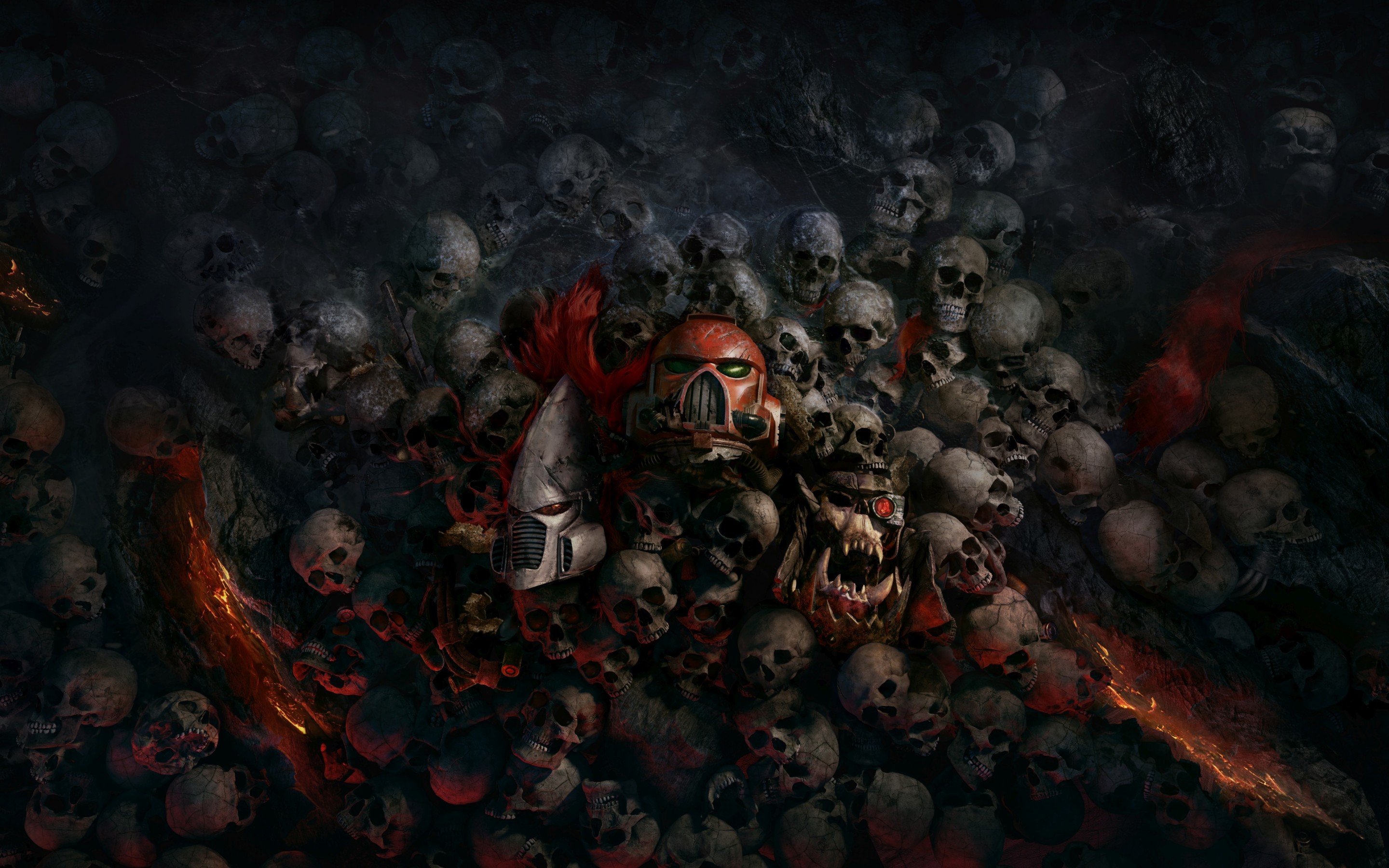 Warhammer 40,000: Dawn of War III Skulls and Helmets HD Wallpaper