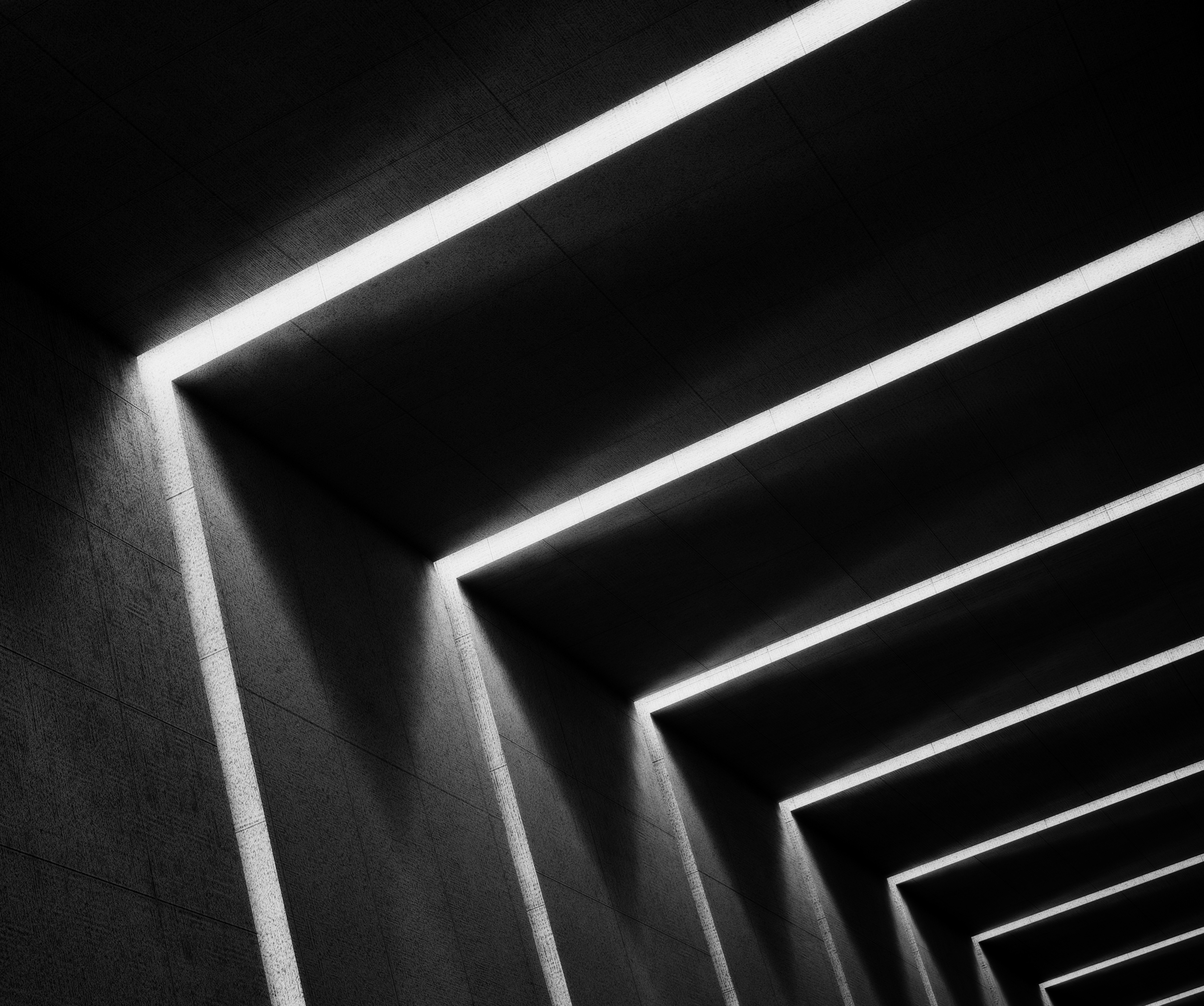 Geometric Structure with Light and Shadow HD Wallpaper