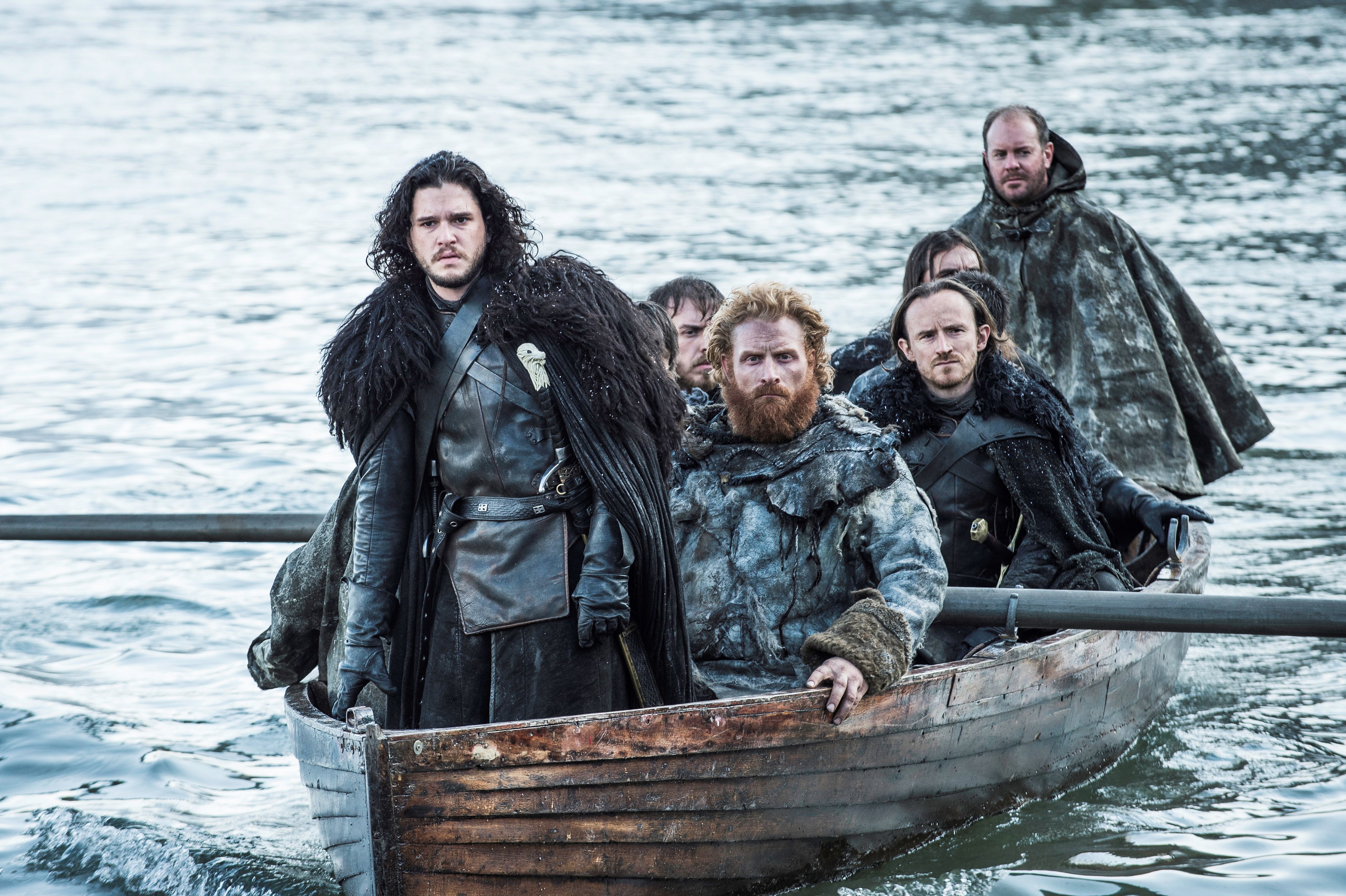 Jon Snow and men in a boat from Game of Thrones HD Wallpaper