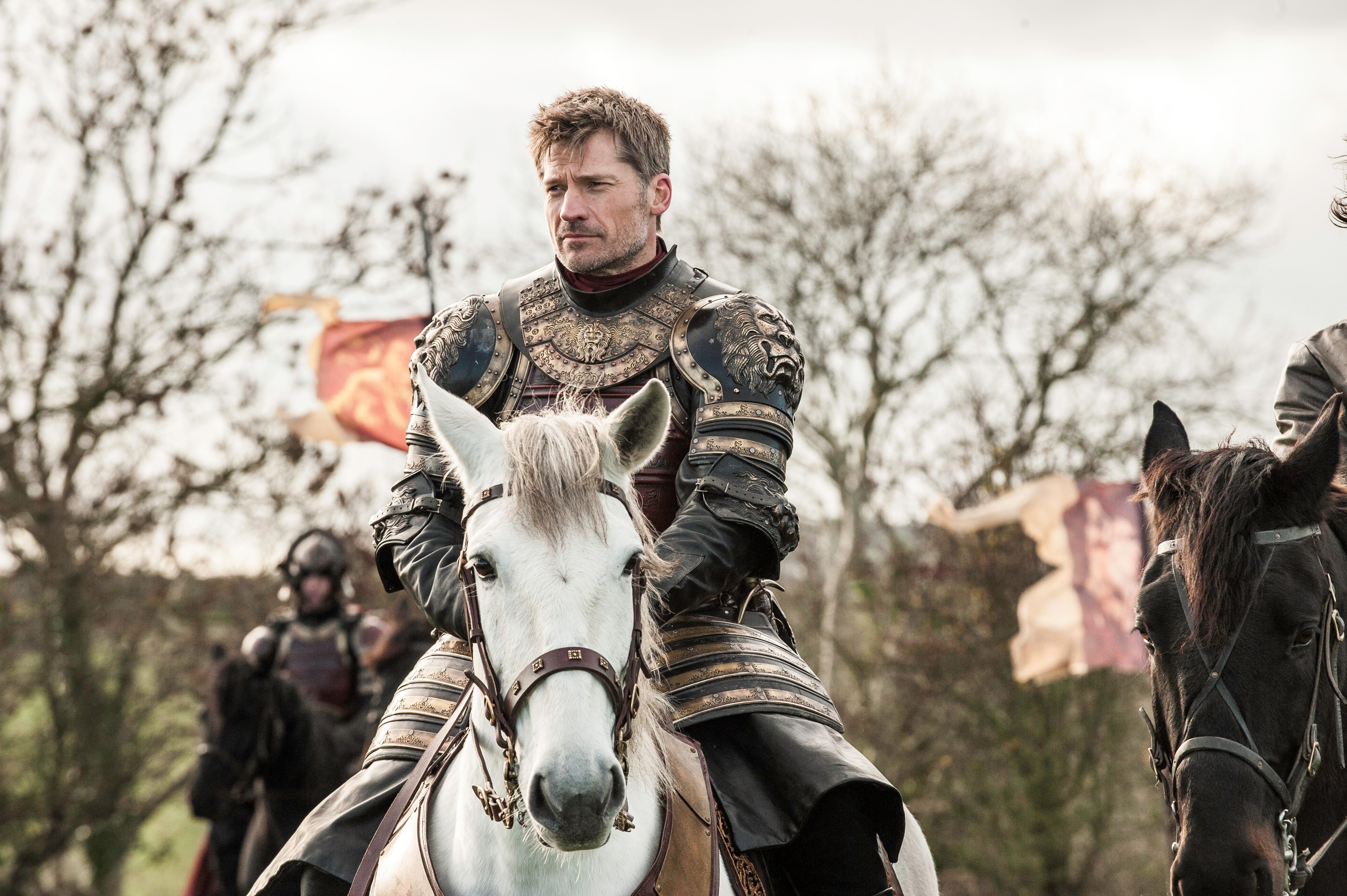Jaime Lannister from Game of Thrones on horseback HD Wallpaper