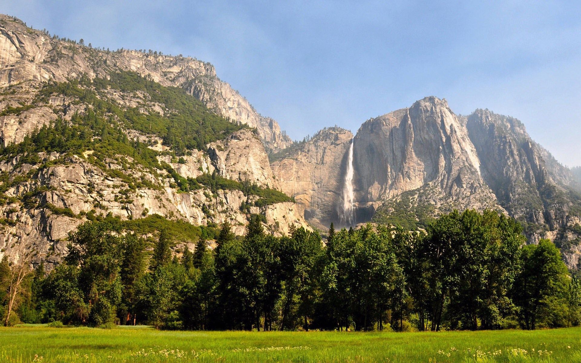 Yosemite National Park with Waterfall HD Wallpaper