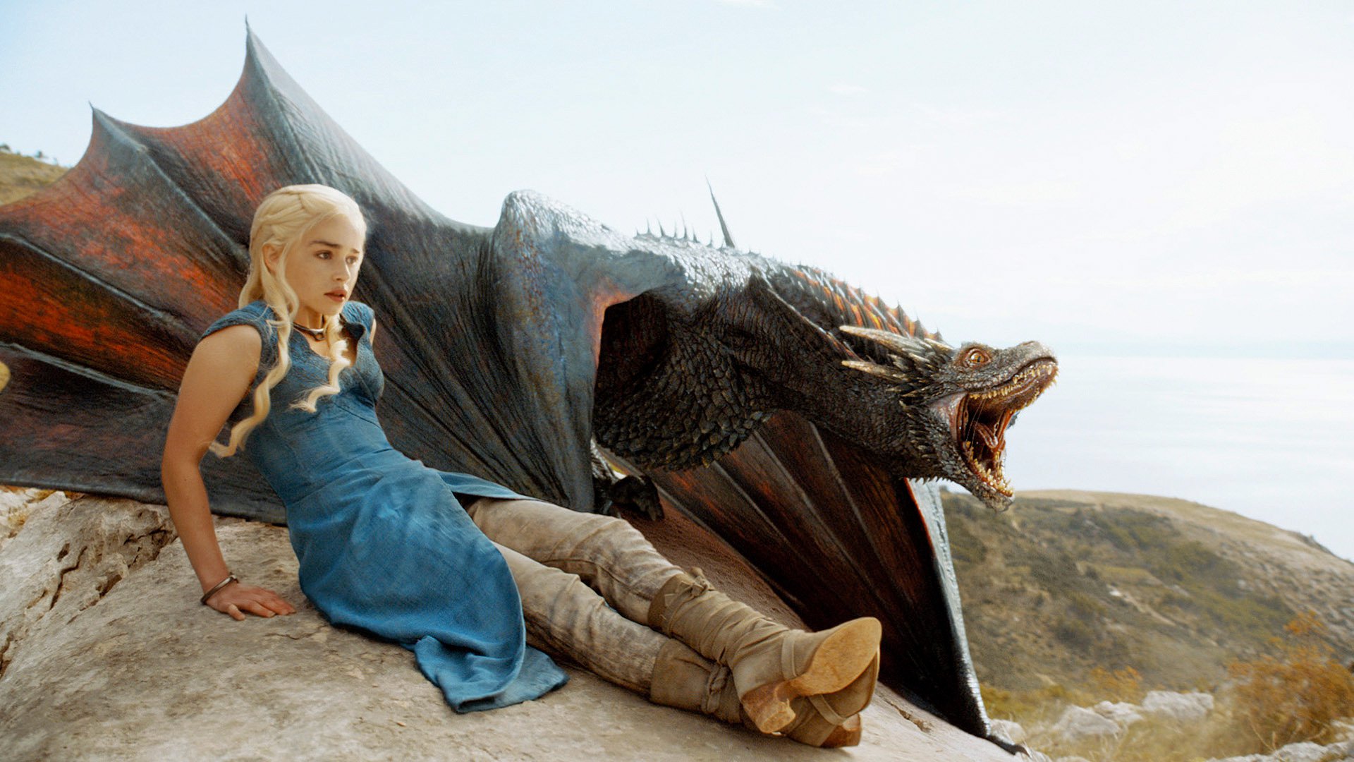 Daenerys Targaryen and Drogon from Game of Thrones HD Wallpaper