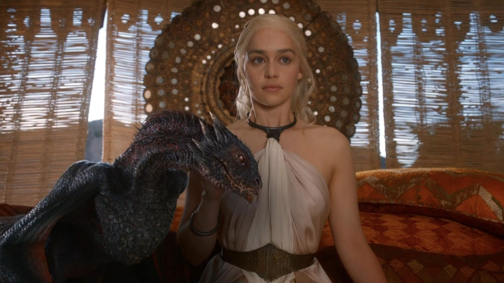 Daenerys Targaryen with a dragon from Game of Thrones HD Wallpaper