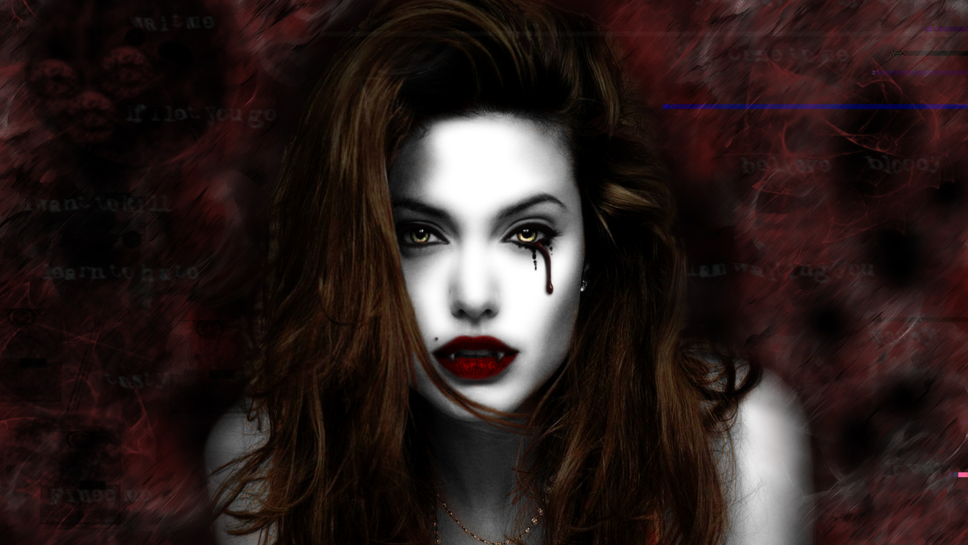 Angelina Jolie as a Vampire HD Wallpaper