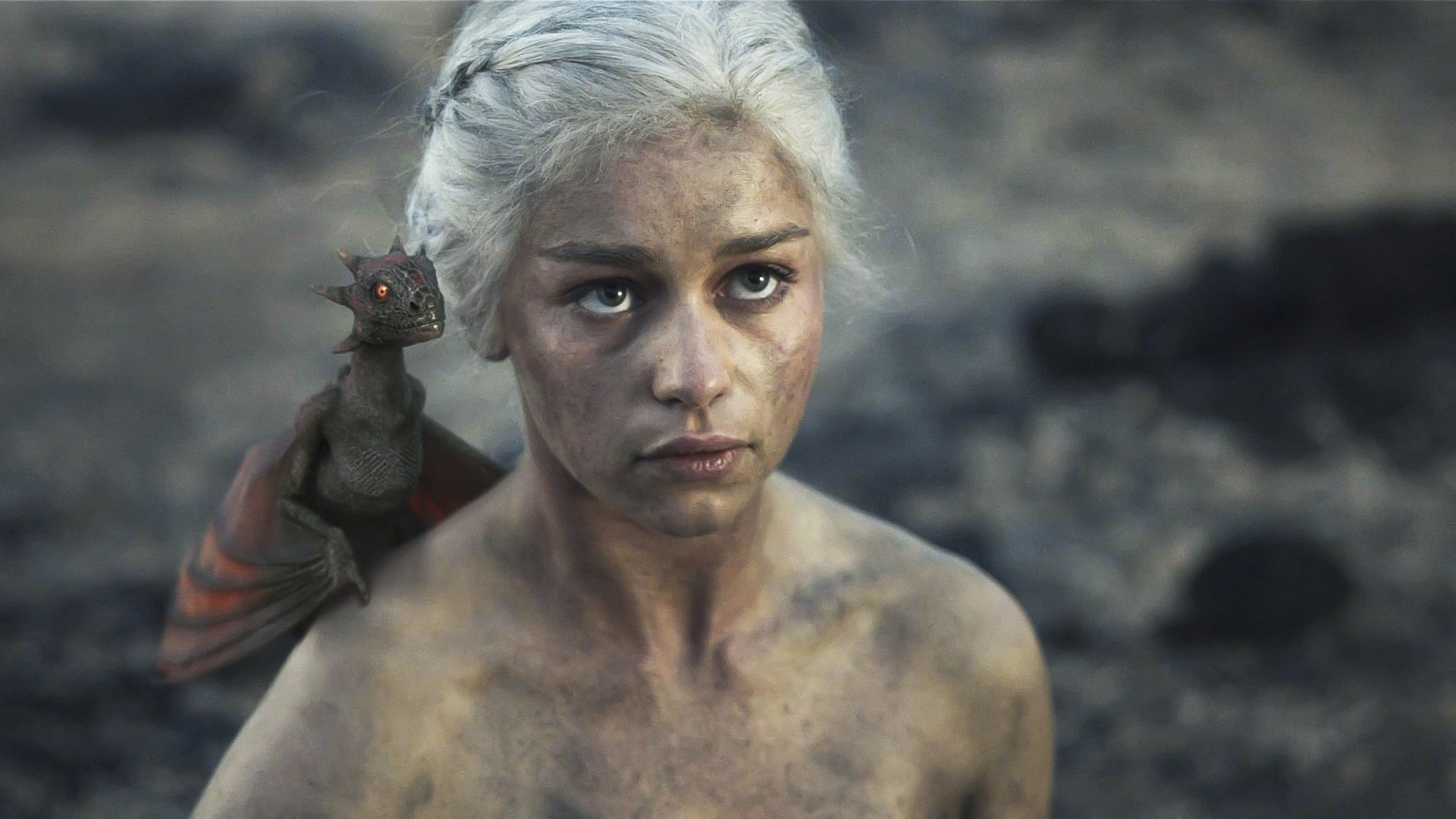 Daenerys Targaryen with a dragon from Game of Thrones HD Wallpaper