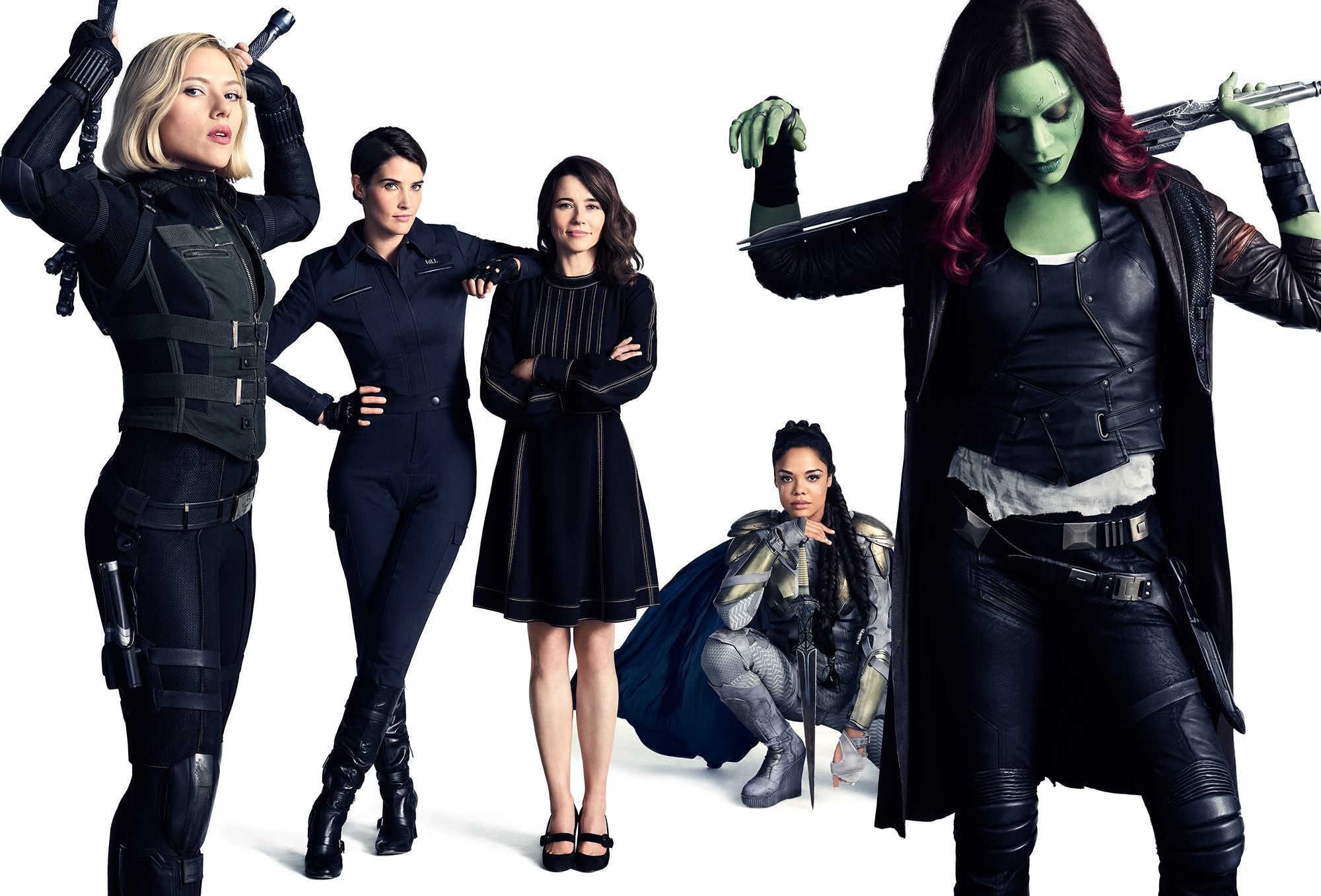 Black Widow, Maria Hill, Valkyrie, and Gamora HD Wallpaper
