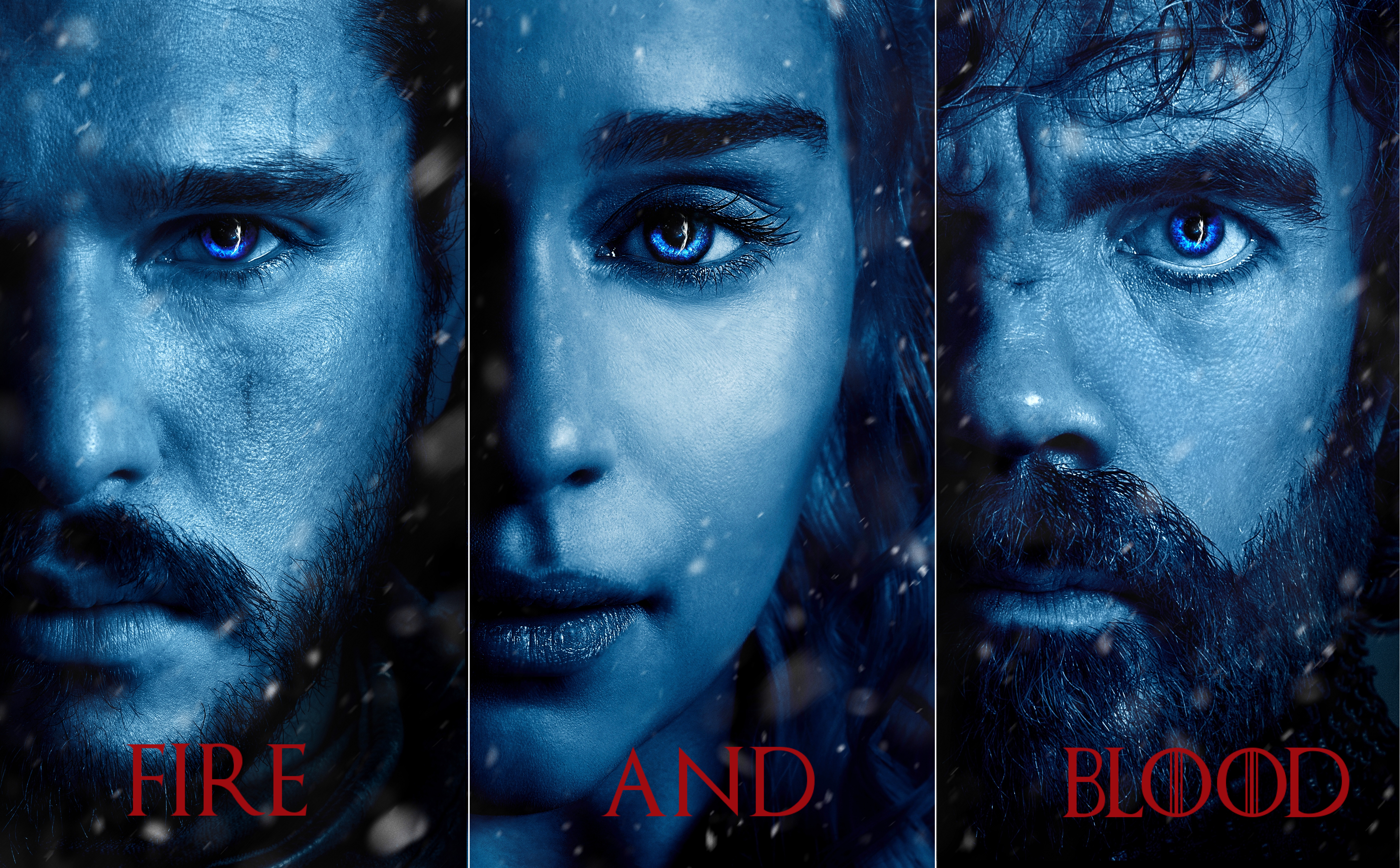 Jon Snow, Daenerys Targaryen, and Tyrion Lannister from Game of Thrones HD Wallpaper