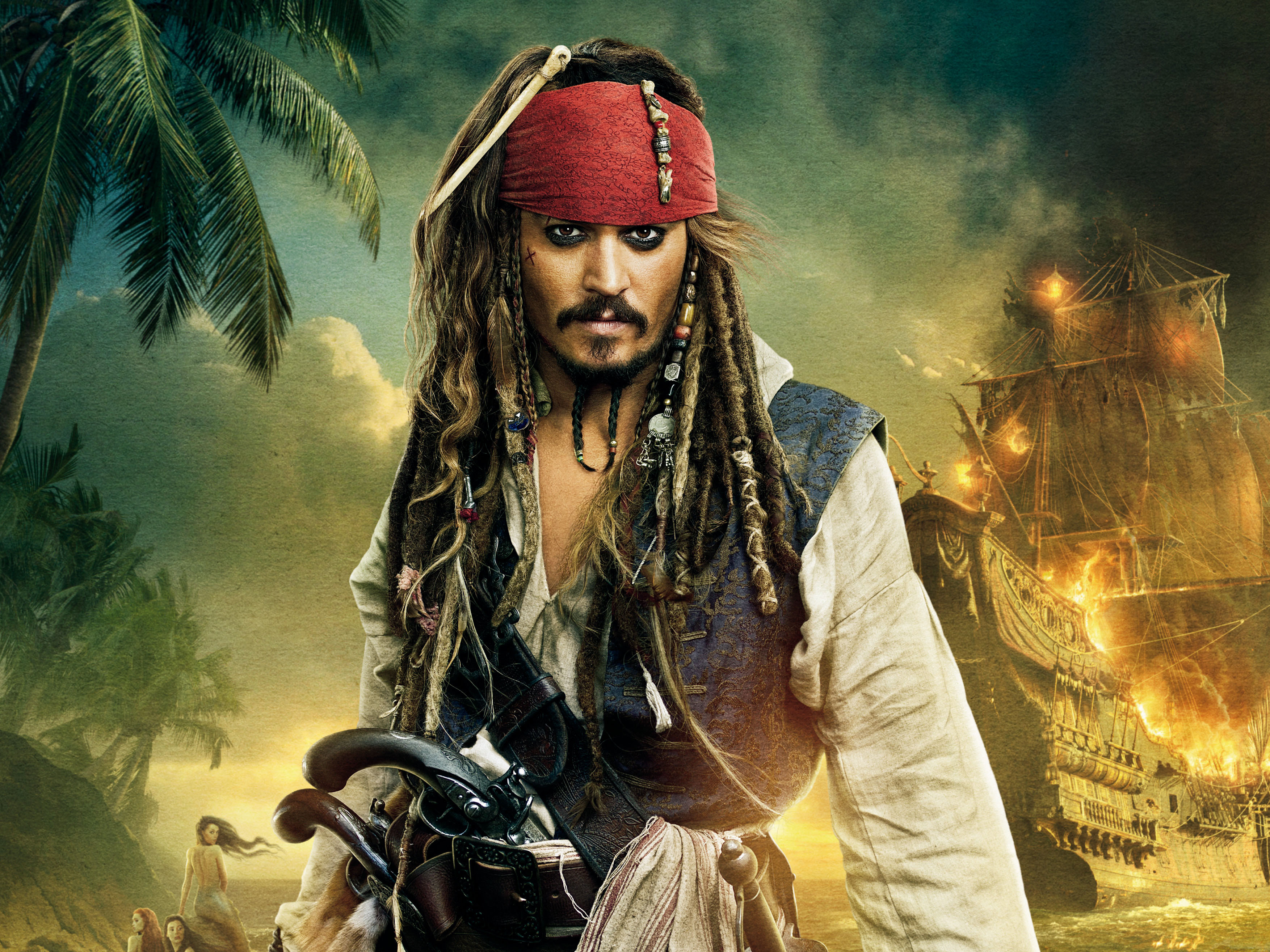 Captain Jack Sparrow from Pirates of the Caribbean HD Wallpaper