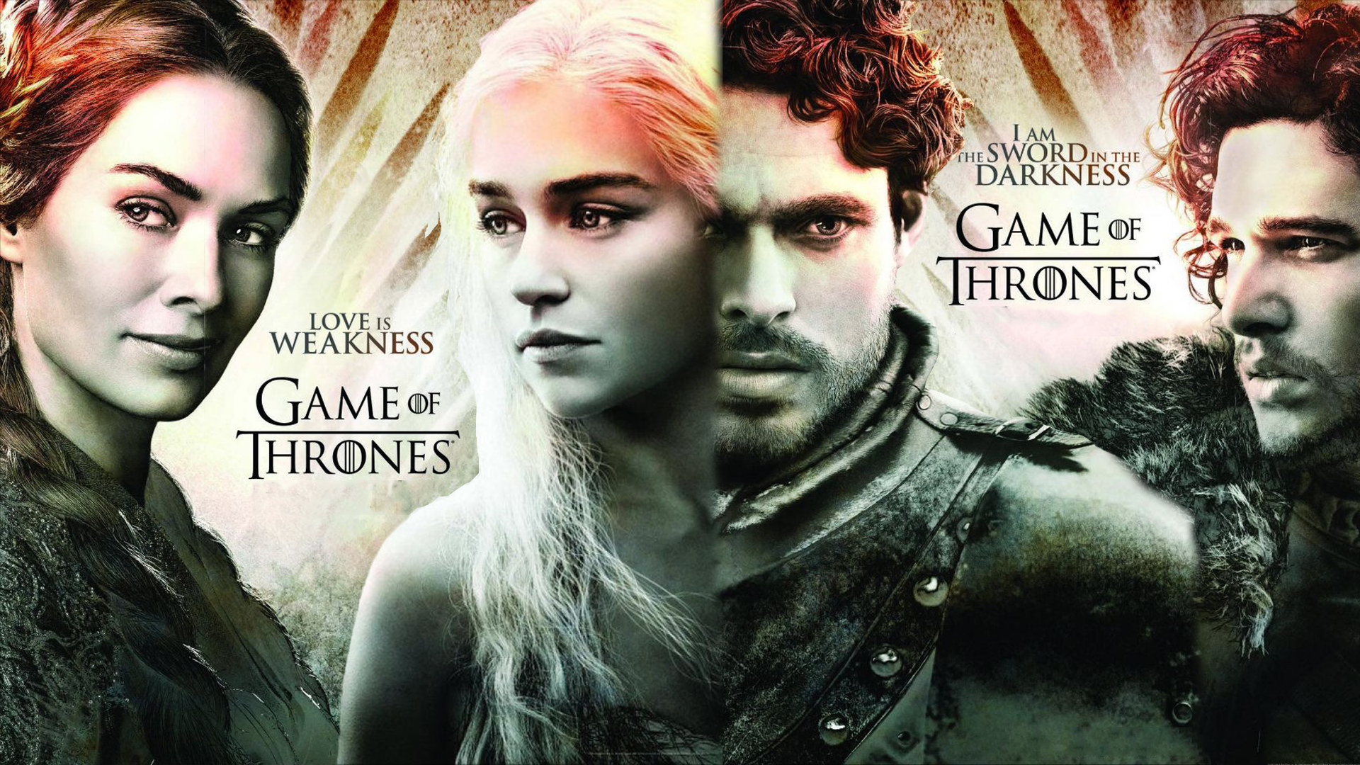 Game of Thrones characters Daenerys Targaryen, Jon Snow, Robb Stark, and Cersei Lannister HD Wallpaper