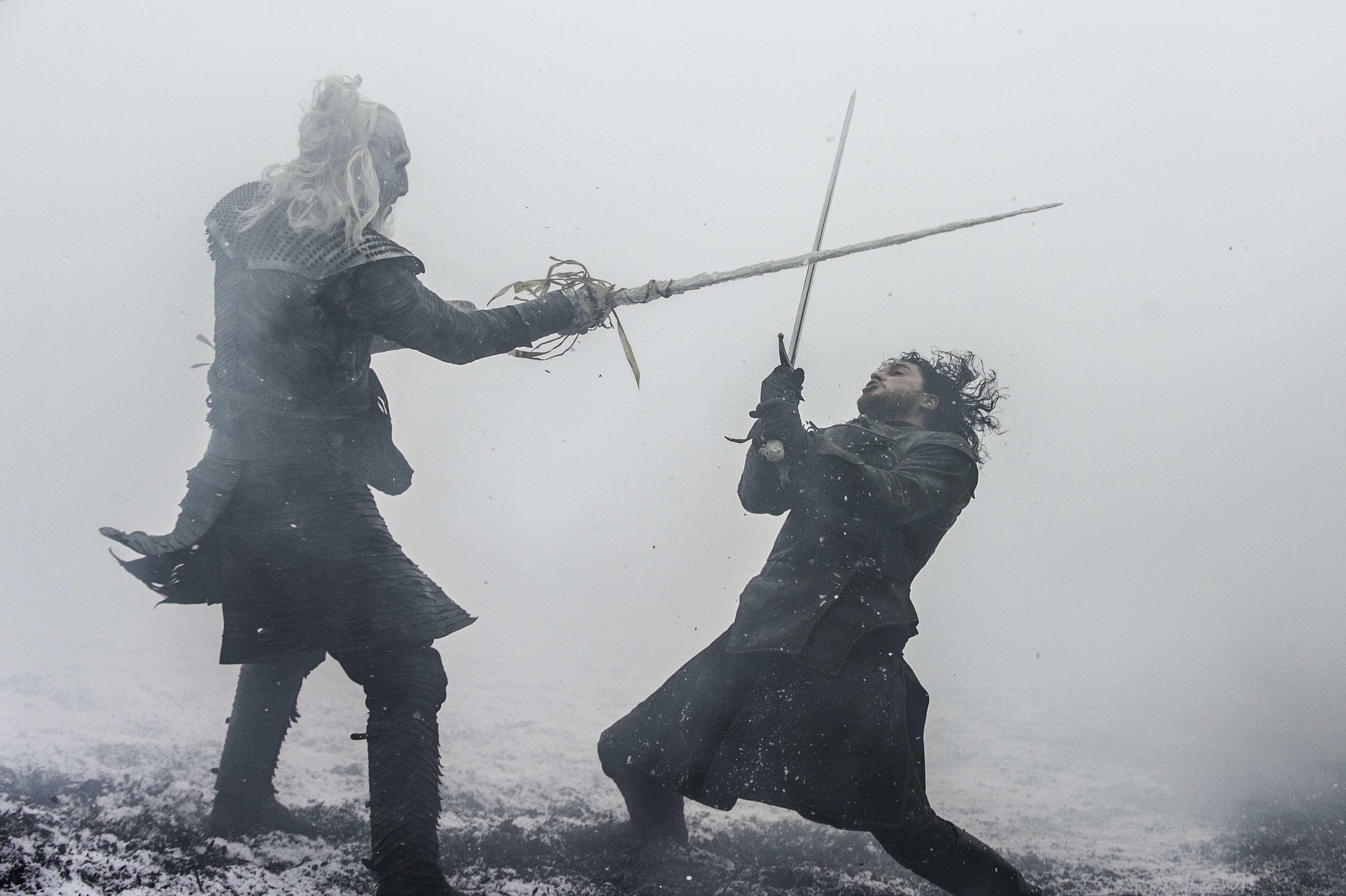 Jon Snow and the Night King fighting HD Wallpaper