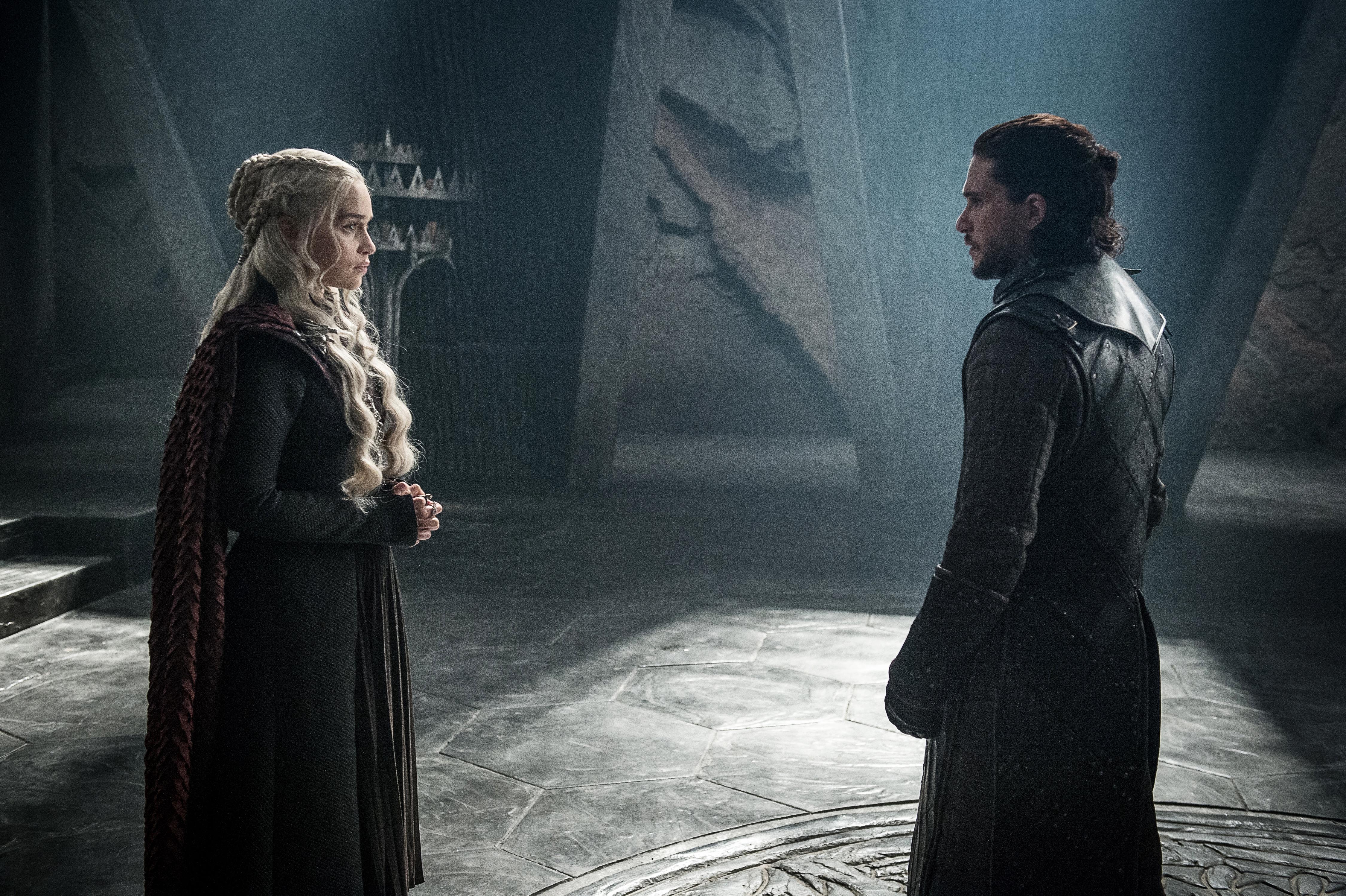 Daenerys Targaryen and Jon Snow in Dragonstone HD Wallpaper