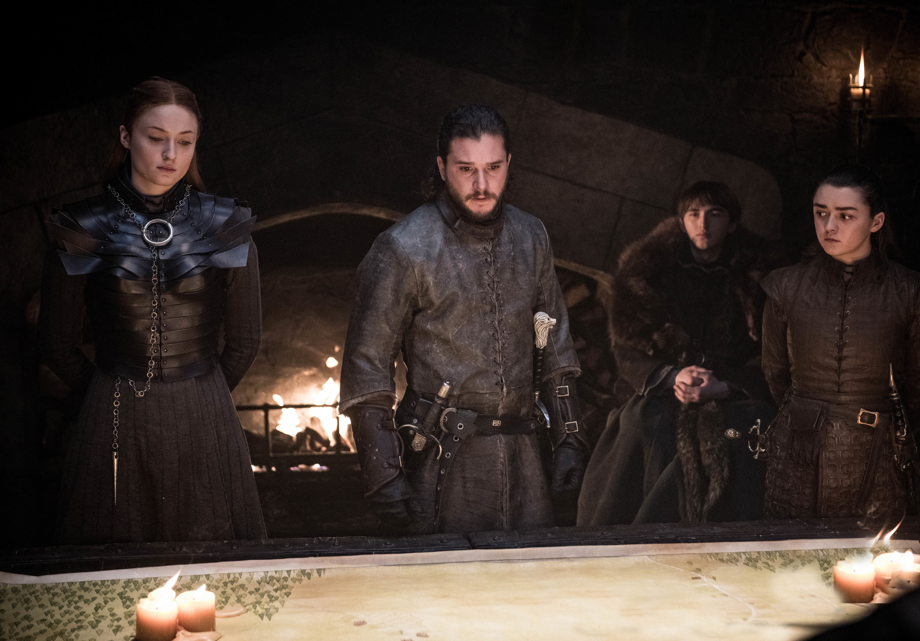 Sansa, Jon, Bran, and Arya from Game of Thrones HD Wallpaper