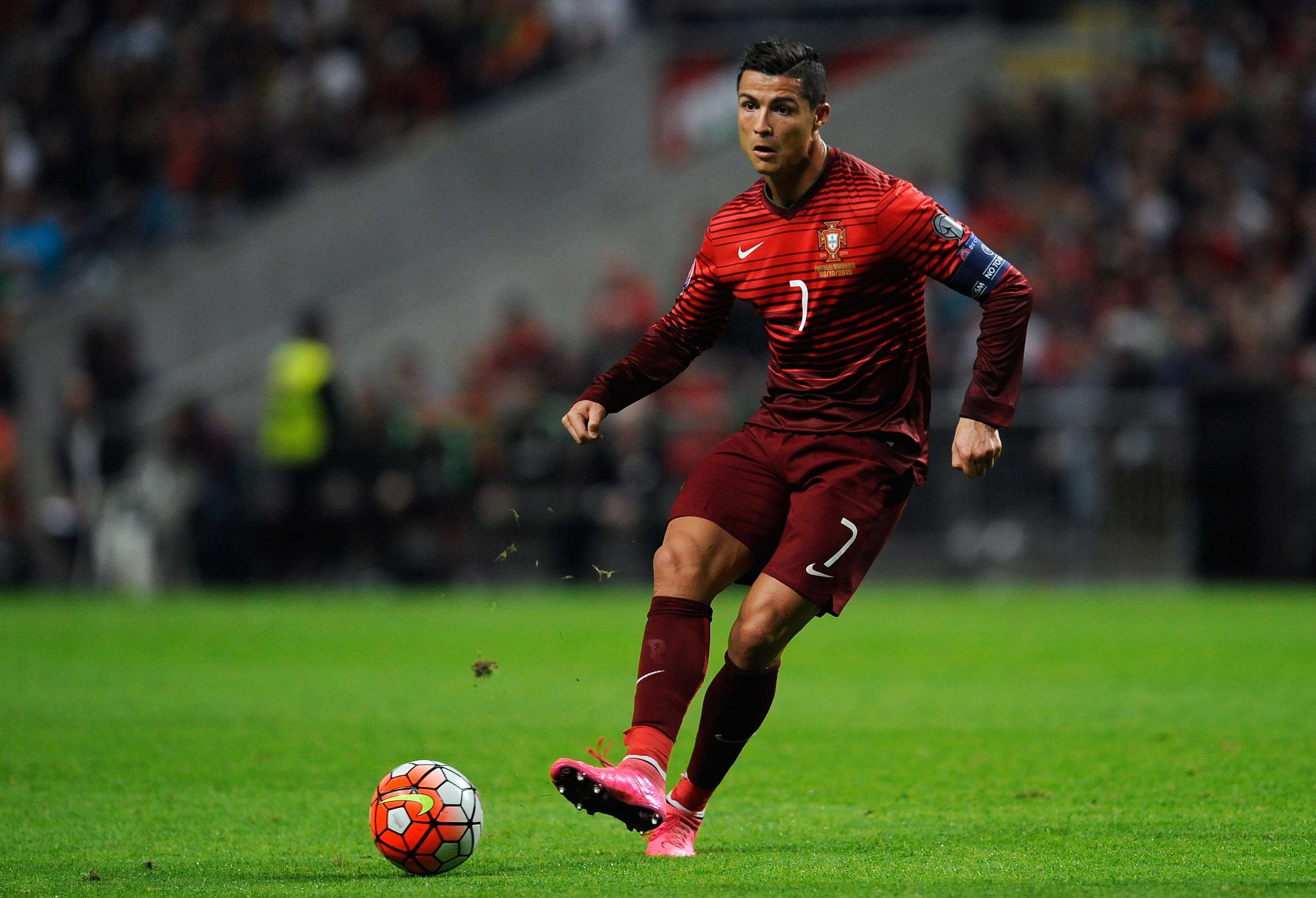 Cristiano Ronaldo playing soccer for Portugal HD Wallpaper