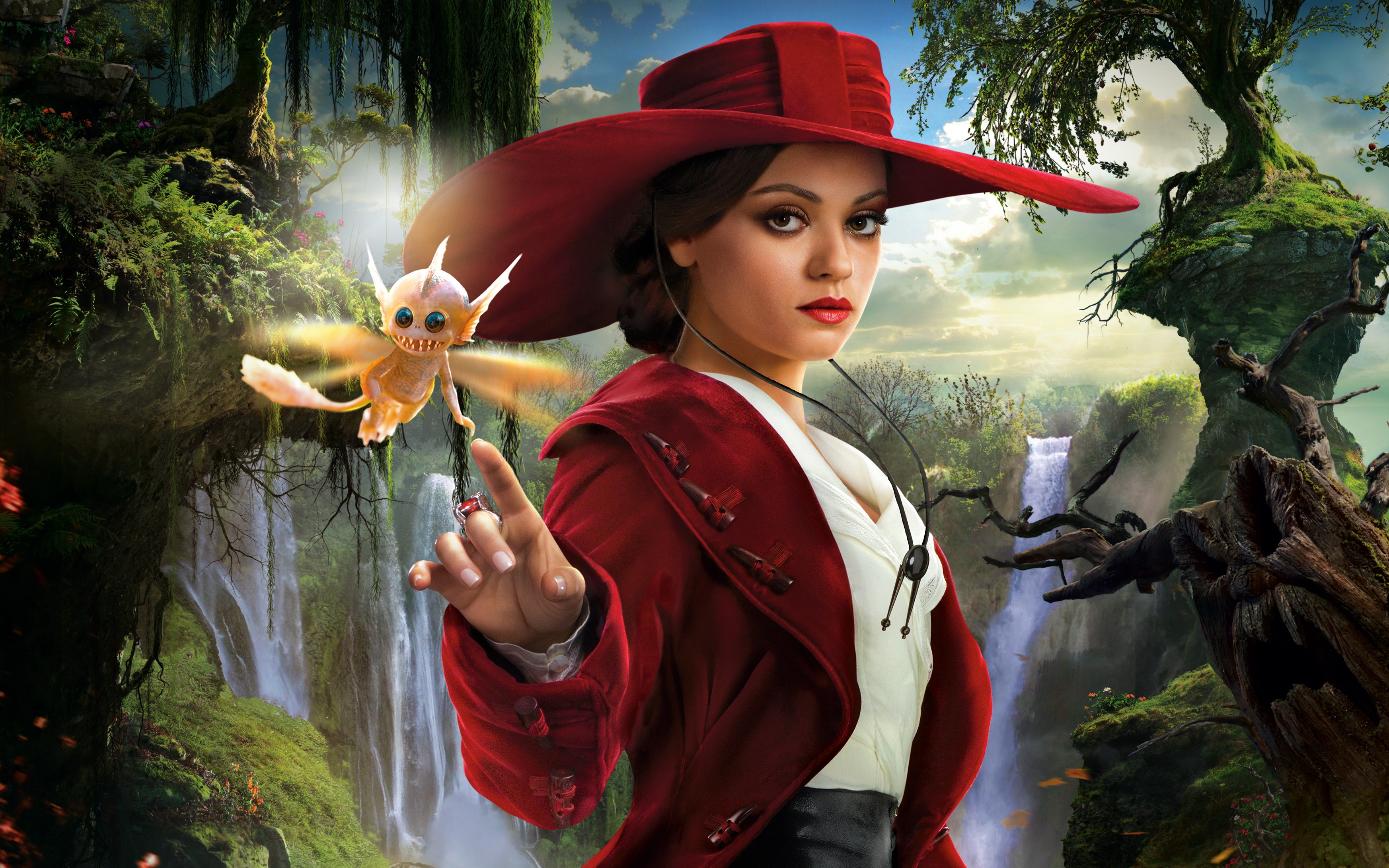 Mila Kunis with a fairy in a fantasy forest HD Wallpaper