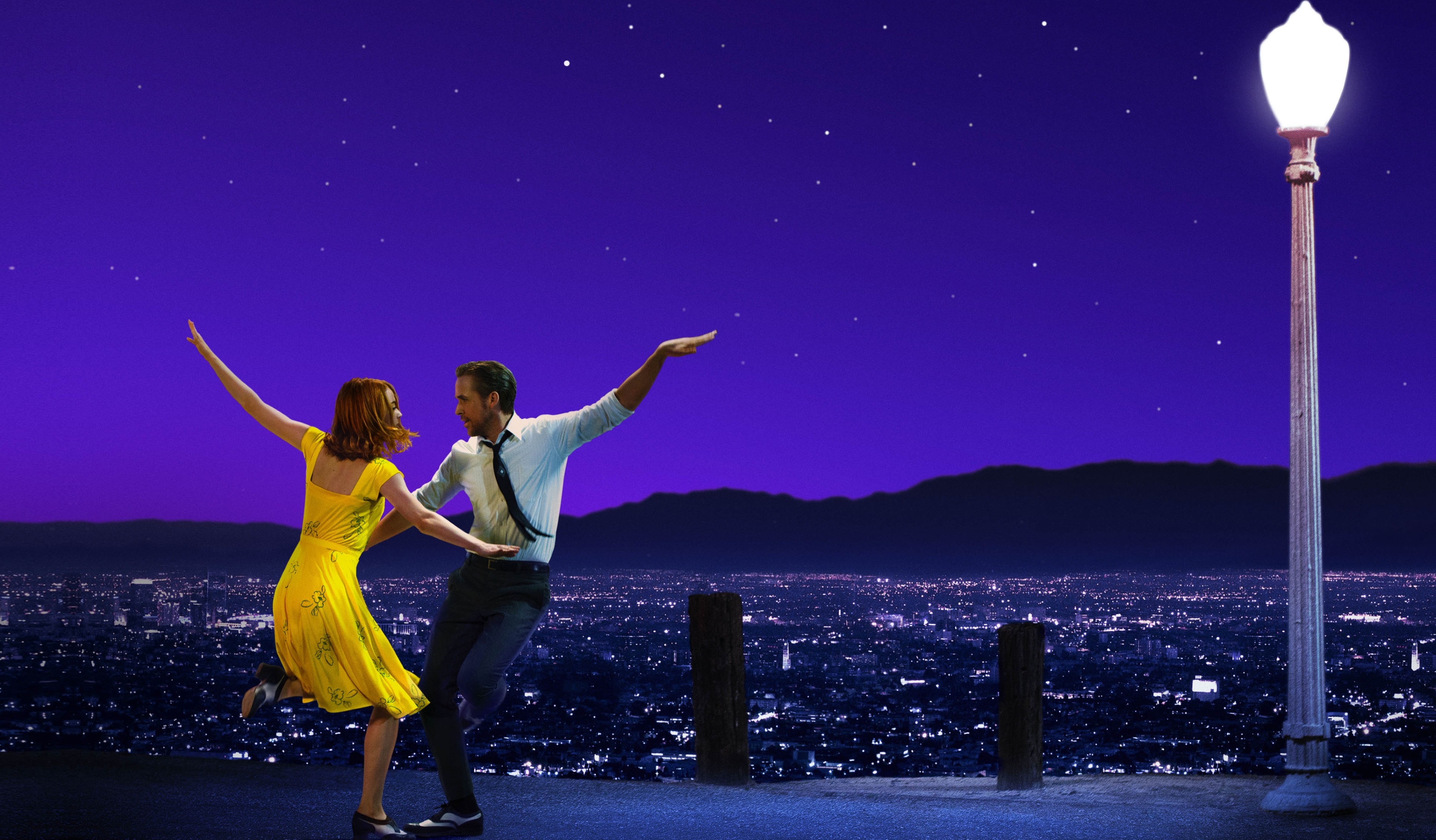 Ryan Gosling and Emma Stone dancing HD Wallpaper