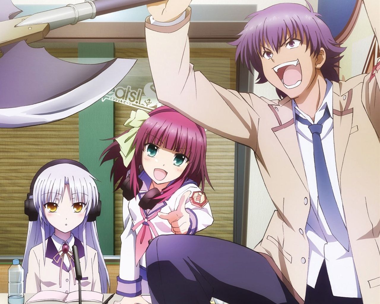 Yuri Nakamura and friends from Angel Beats! HD Wallpaper