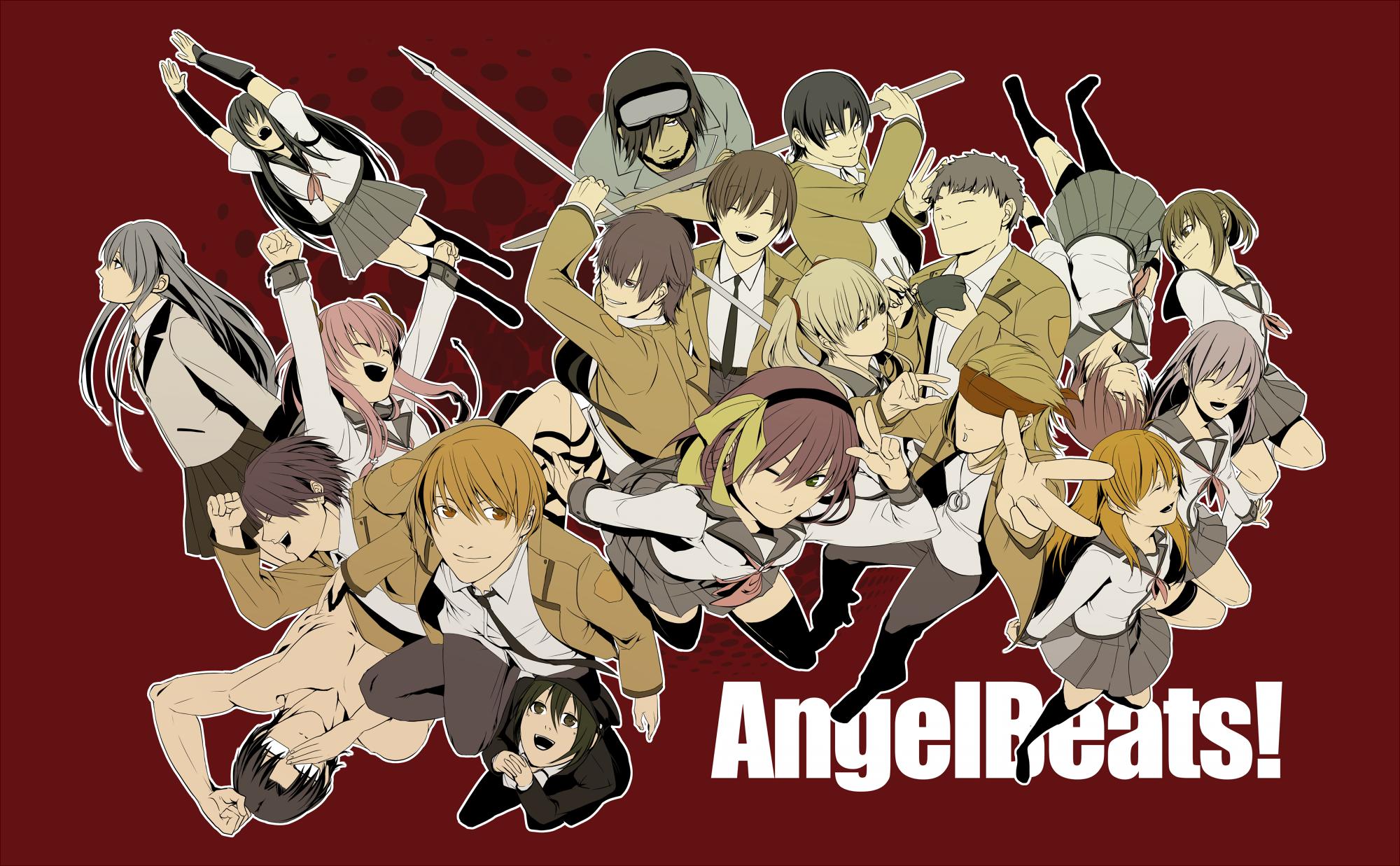 Angel Beats! characters group shot HD Wallpaper