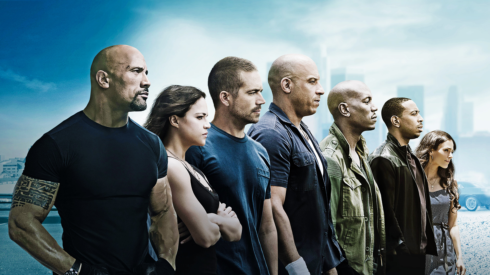 Dwayne Johnson and cast of Fast & Furious HD Wallpaper