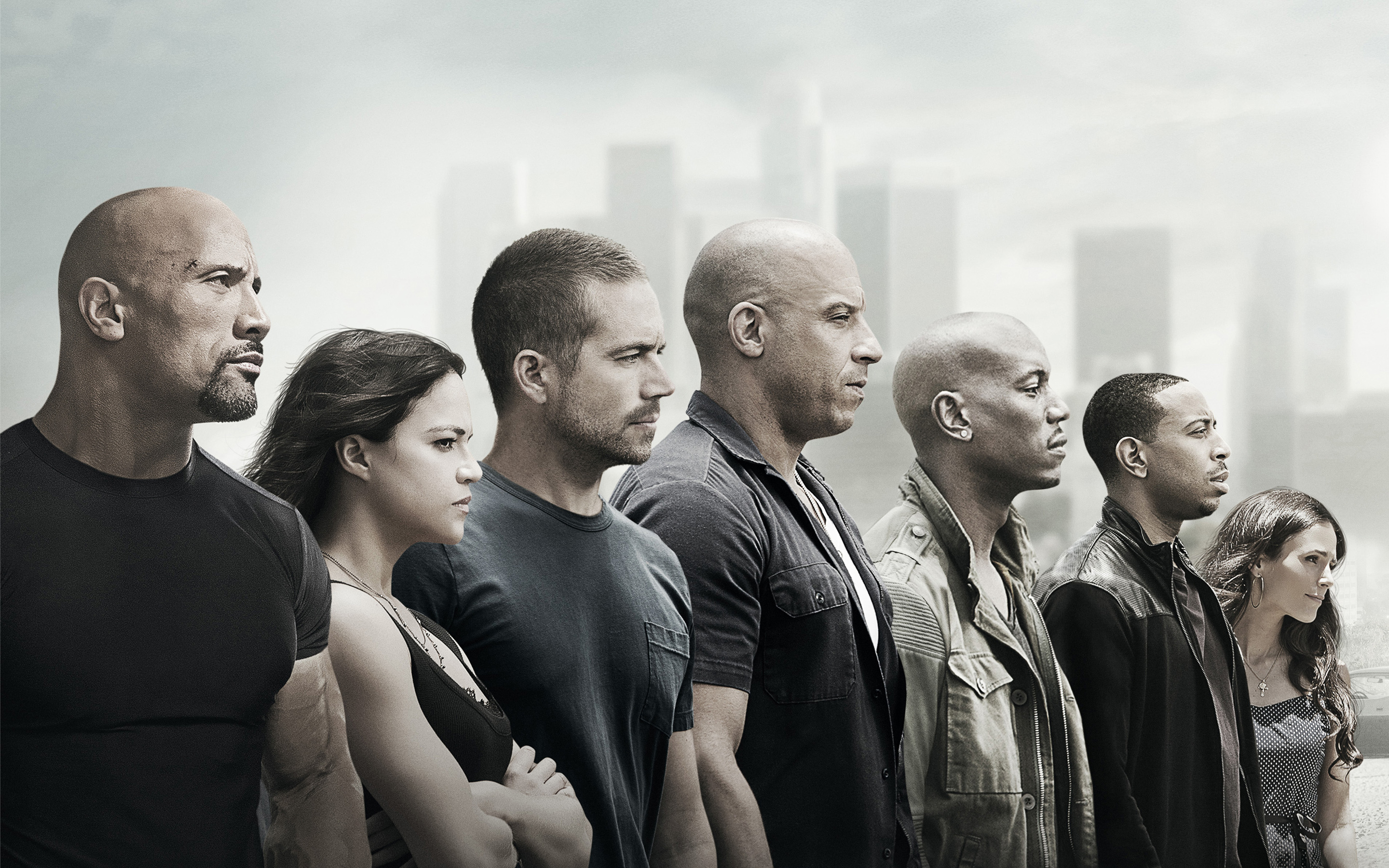 Fast & Furious cast standing in a line HD Wallpaper