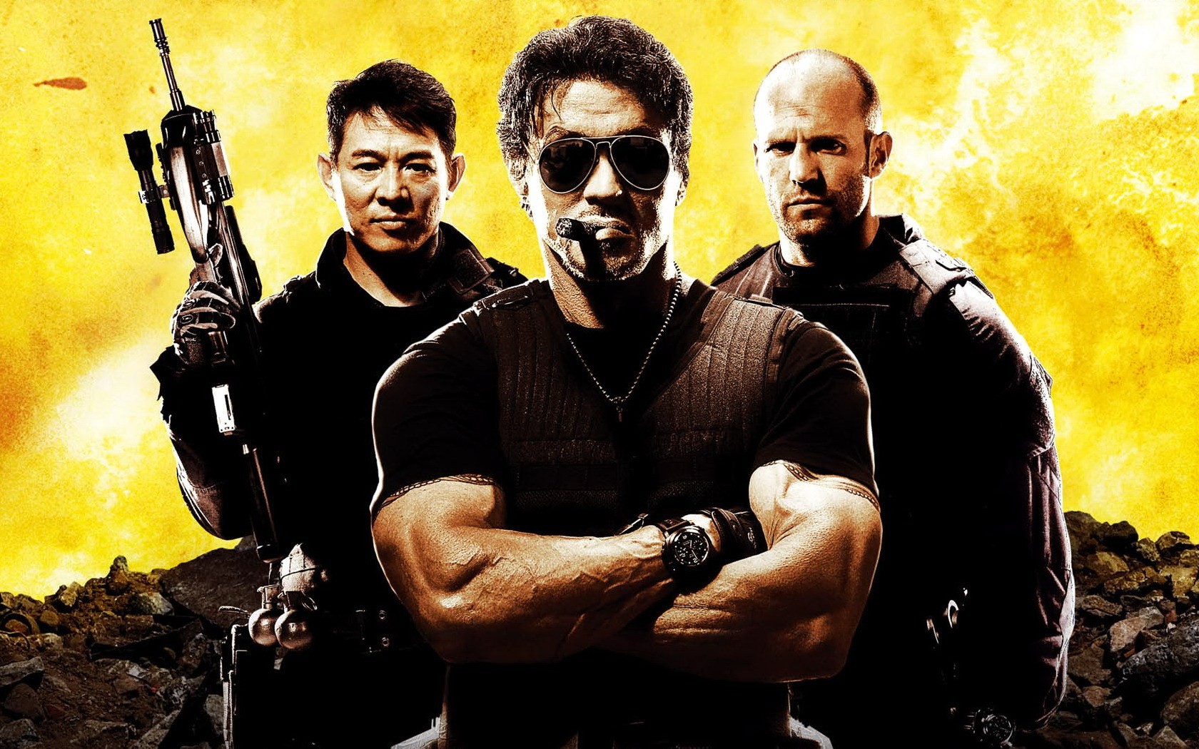 The Expendables Jet Li, Sylvester Stallone, Jason Statham HD Wallpaper