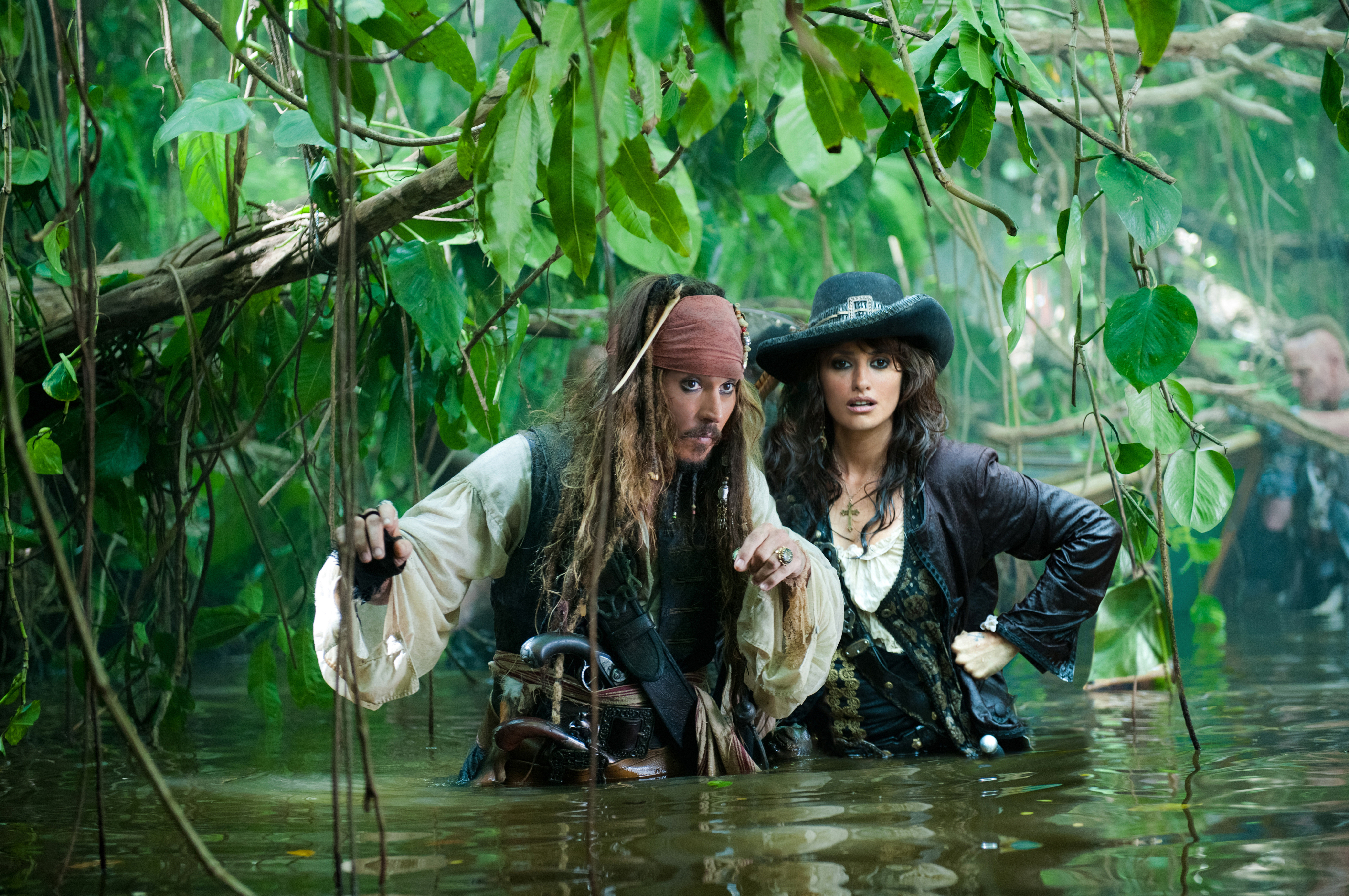 Captain Jack Sparrow and Angelica from Pirates of the Caribbean HD Wallpaper