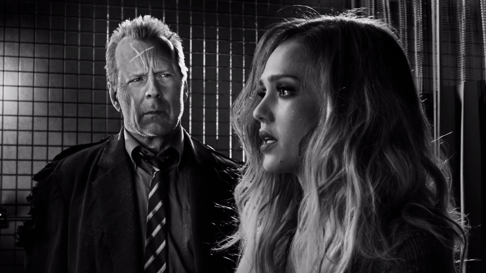 Bruce Willis and Jessica Alba in Sin City HD Wallpaper