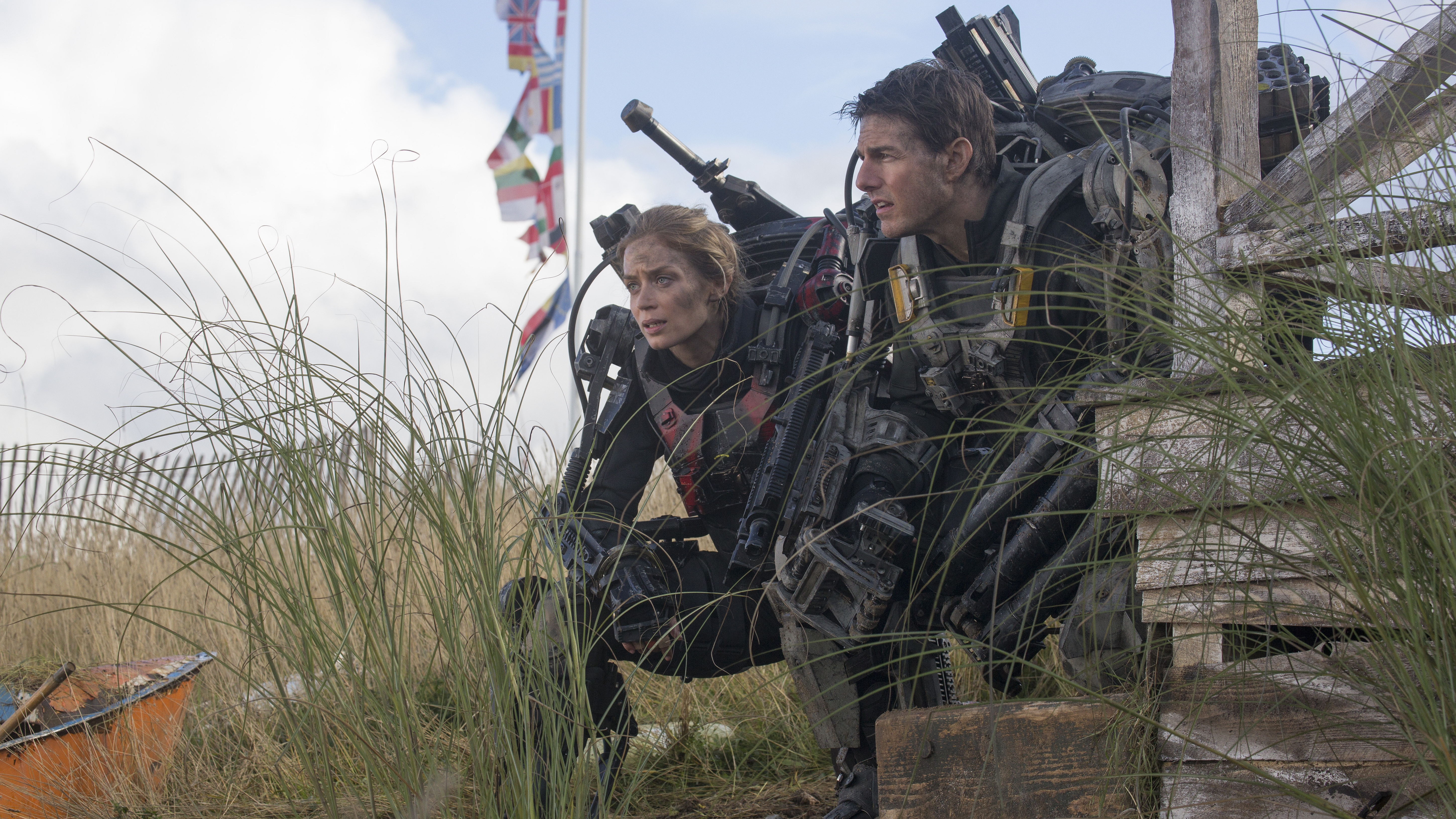 Major William Cage and Sergeant Rita Vrataski from Edge of Tomorrow HD Wallpaper