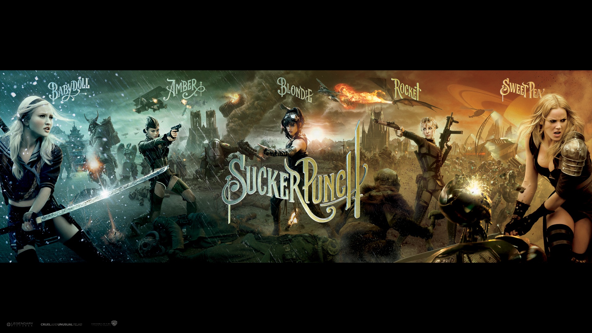 Sucker Punch movie poster with five women HD Wallpaper