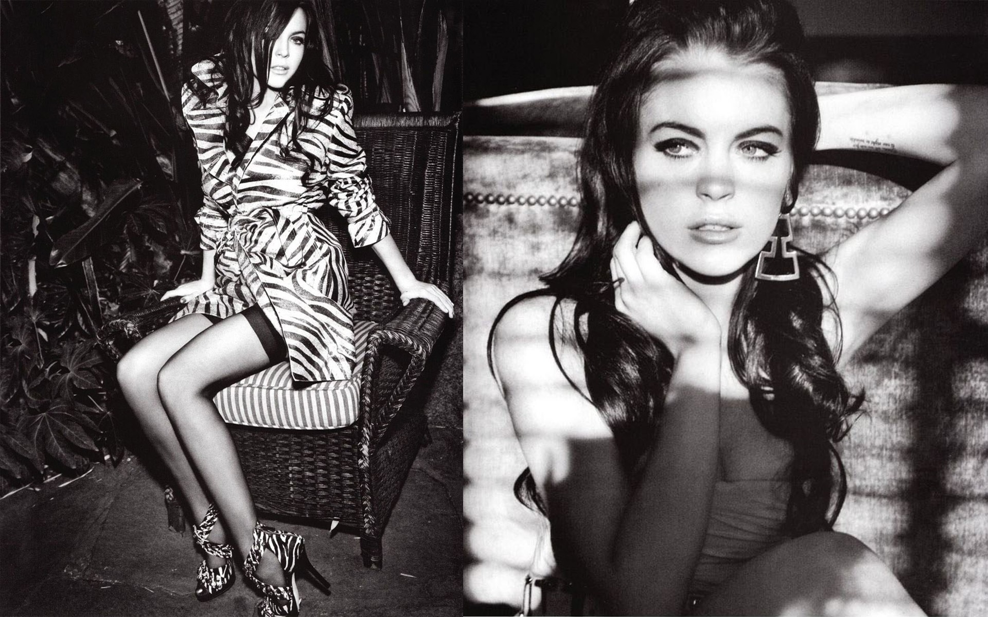 Lindsay Lohan in Zebra Print HD Wallpaper
