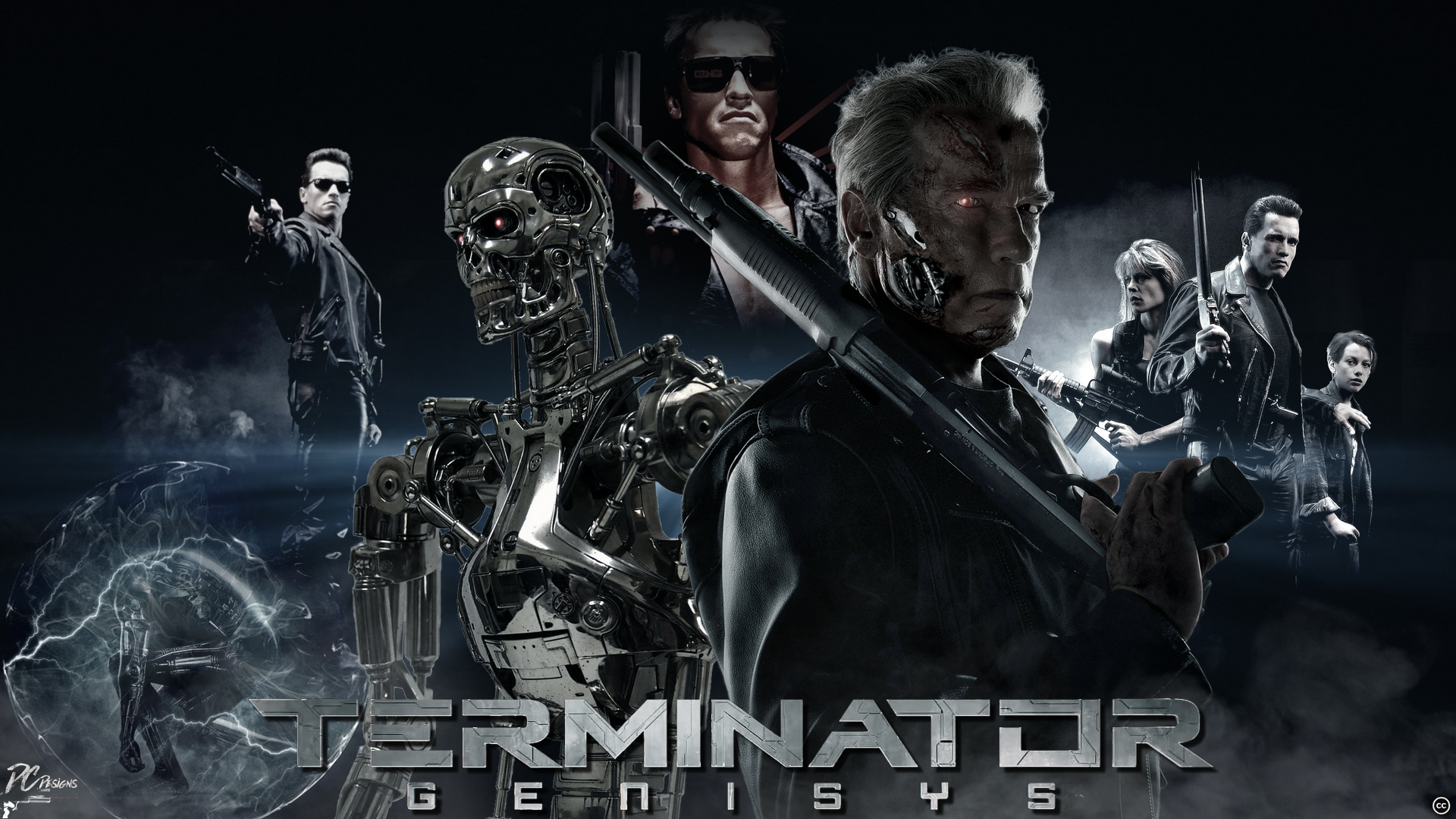 Terminator Genisys Poster with Arnold Schwarzenegger HD Wallpaper