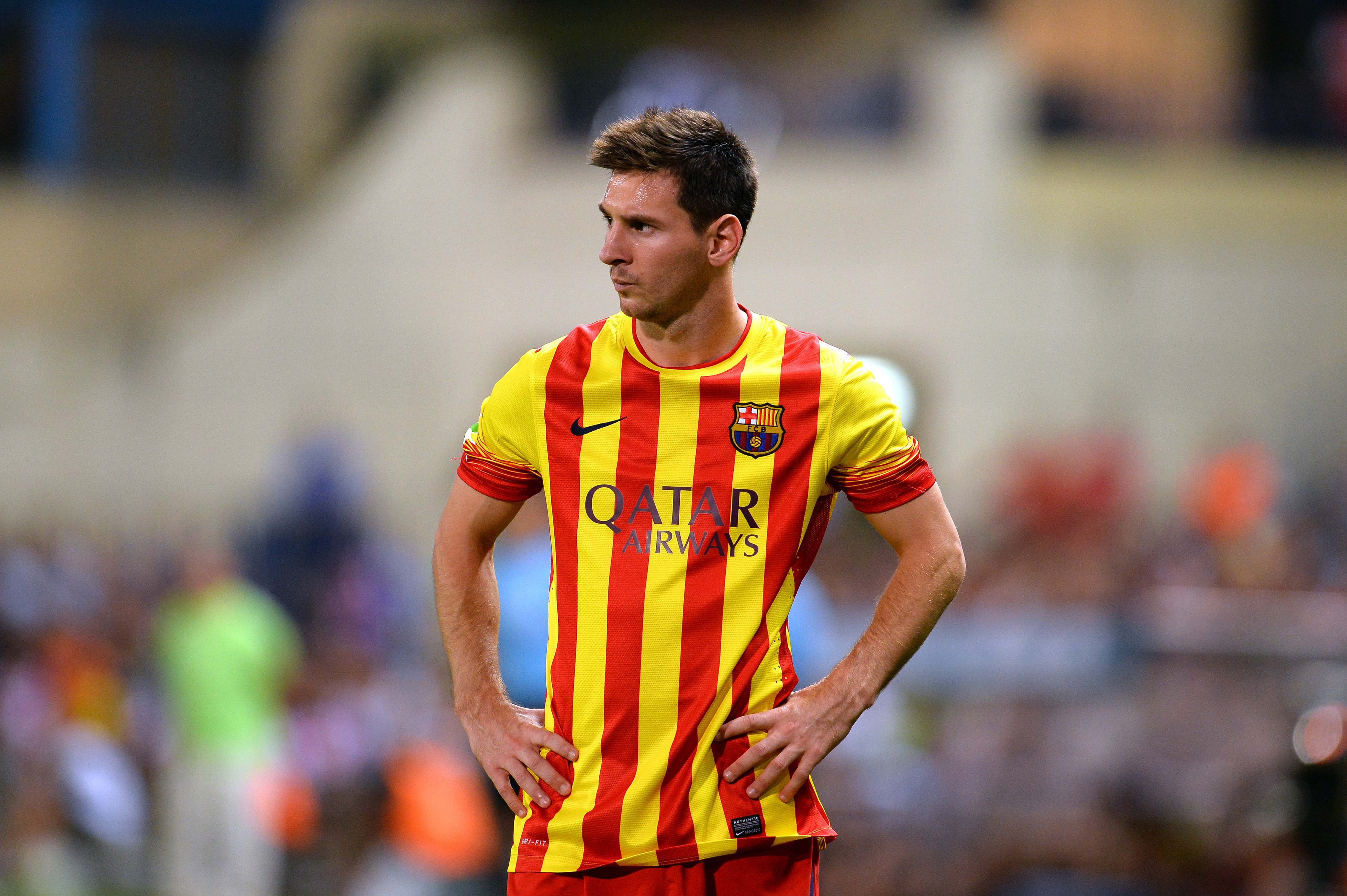 Lionel Messi in Barcelona Jersey HD Wallpaper