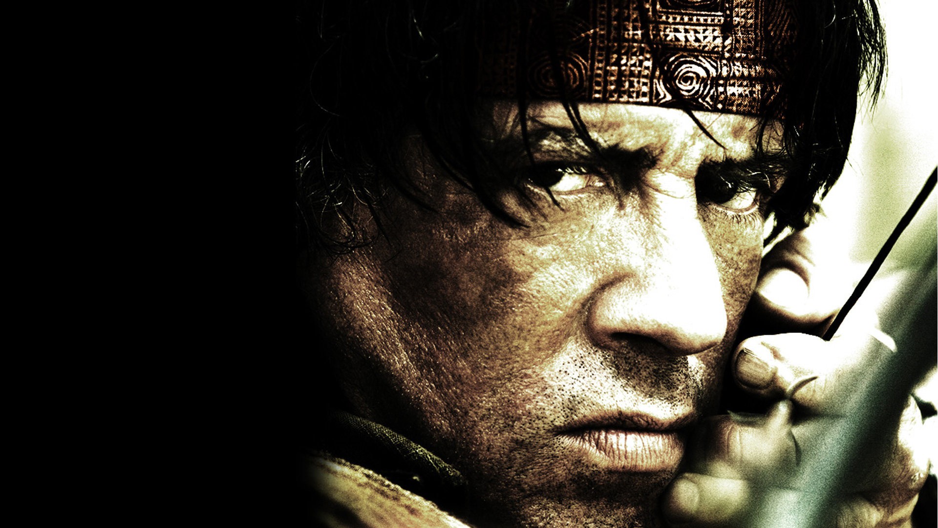Sylvester Stallone as Rambo with a bow HD Wallpaper