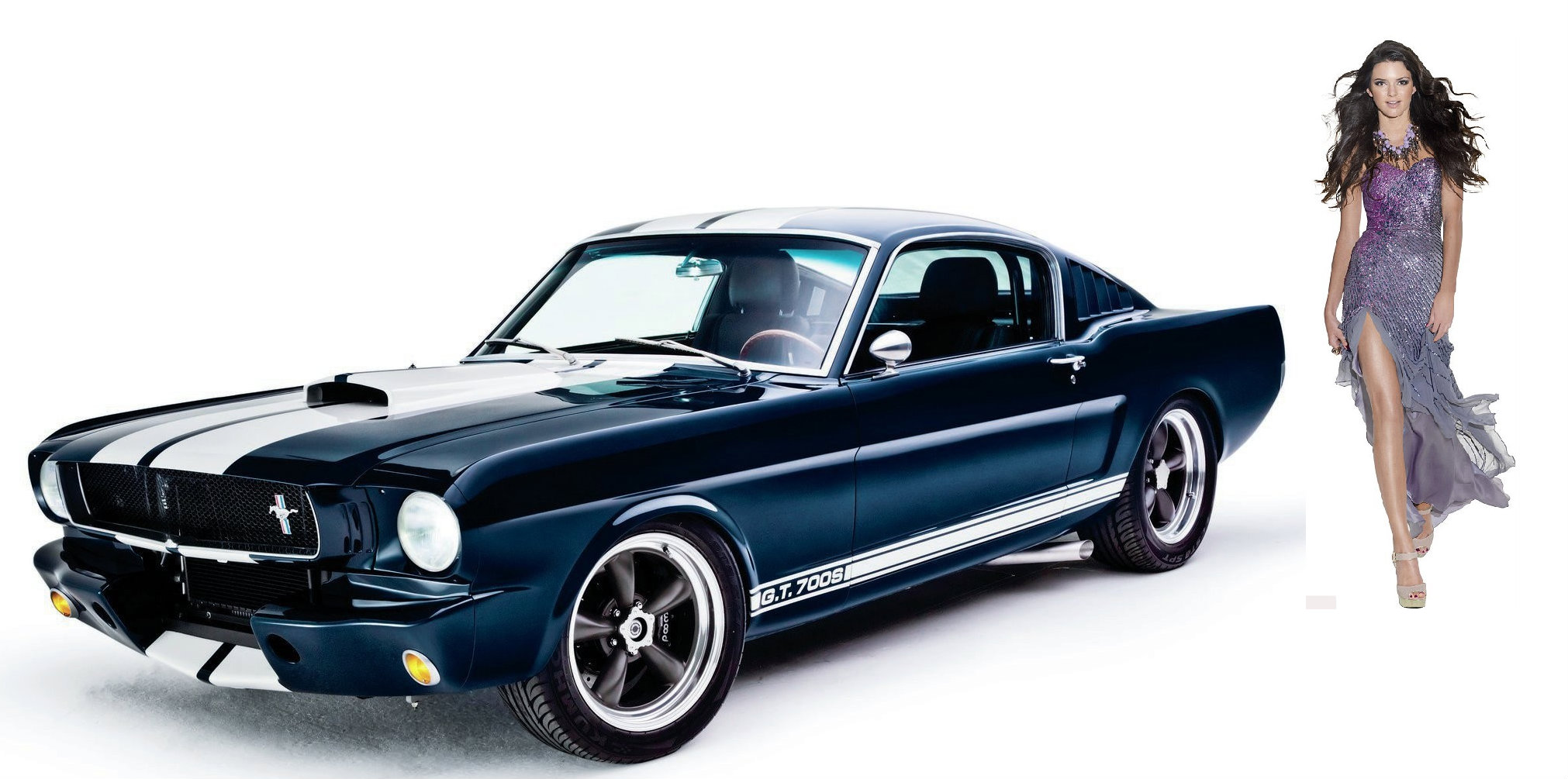 Kendall Jenner and a Ford Mustang GT 700S HD Wallpaper