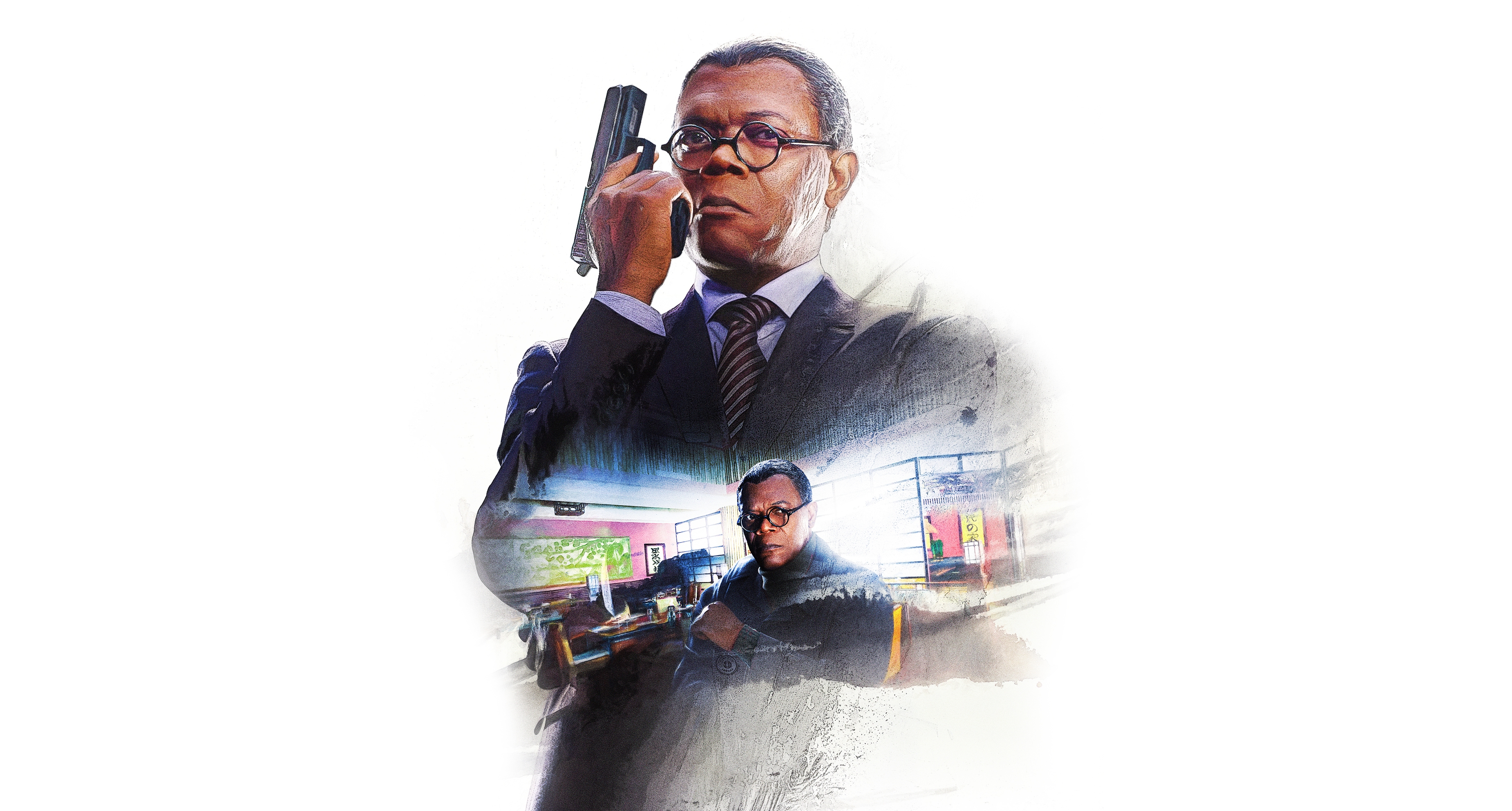 Samuel L. Jackson holding a gun HD Wallpaper