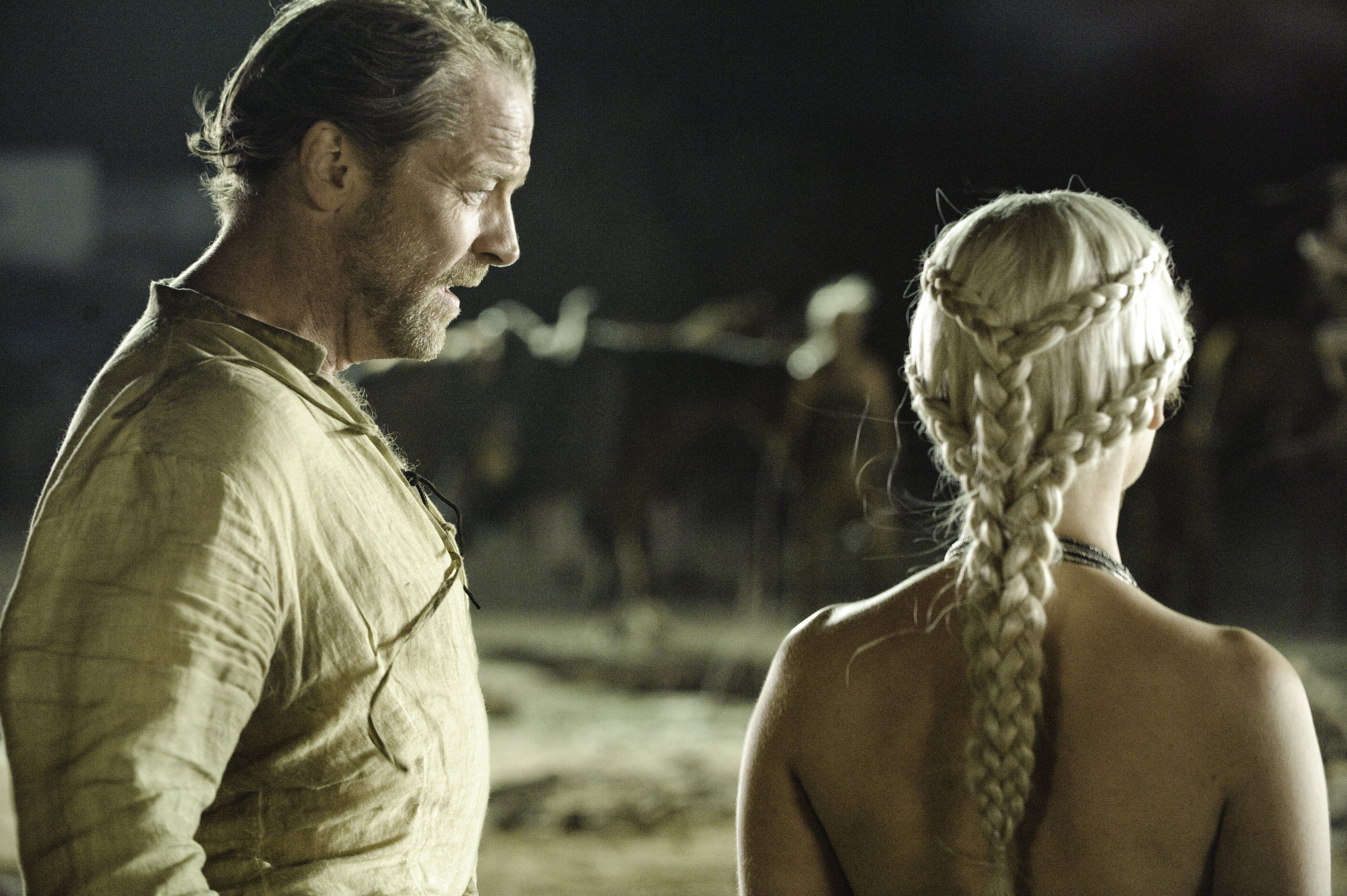 Iain Glen and Daenerys Targaryen from Game of Thrones HD Wallpaper