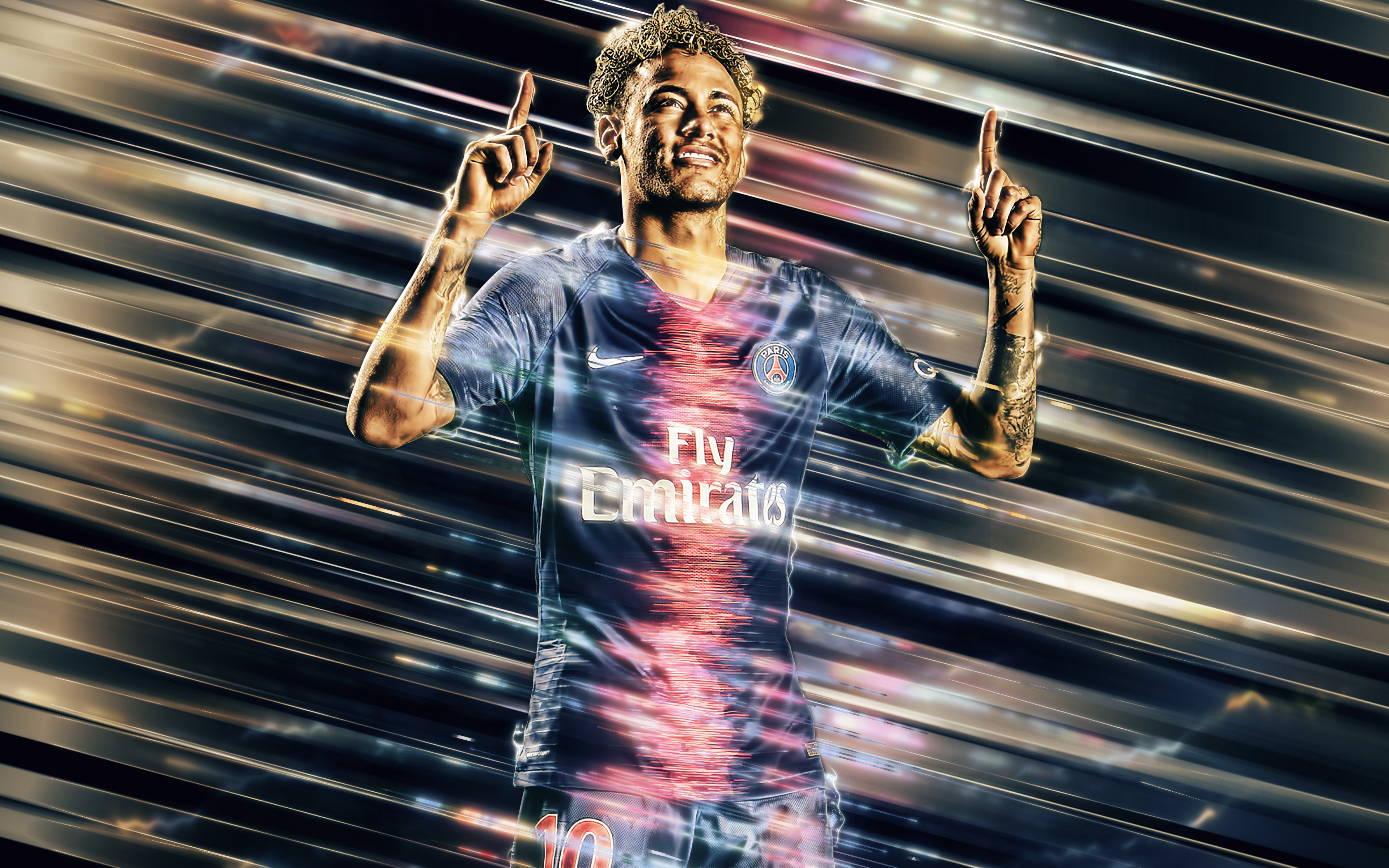 Neymar Jr. Paris Saint-Germain Fly Emirates HD Wallpaper