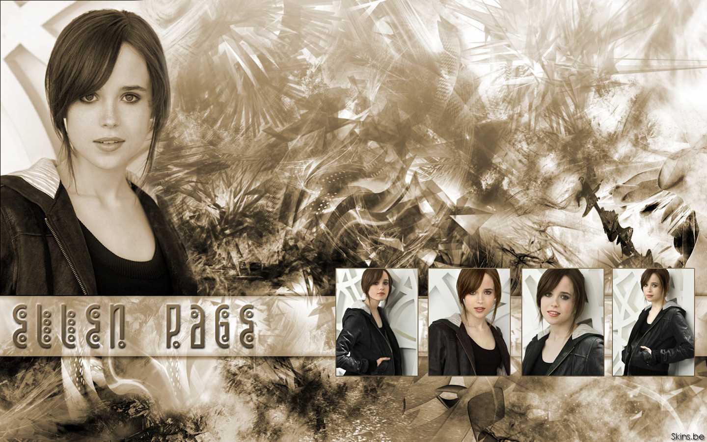 Ellen Page collage with text HD Wallpaper
