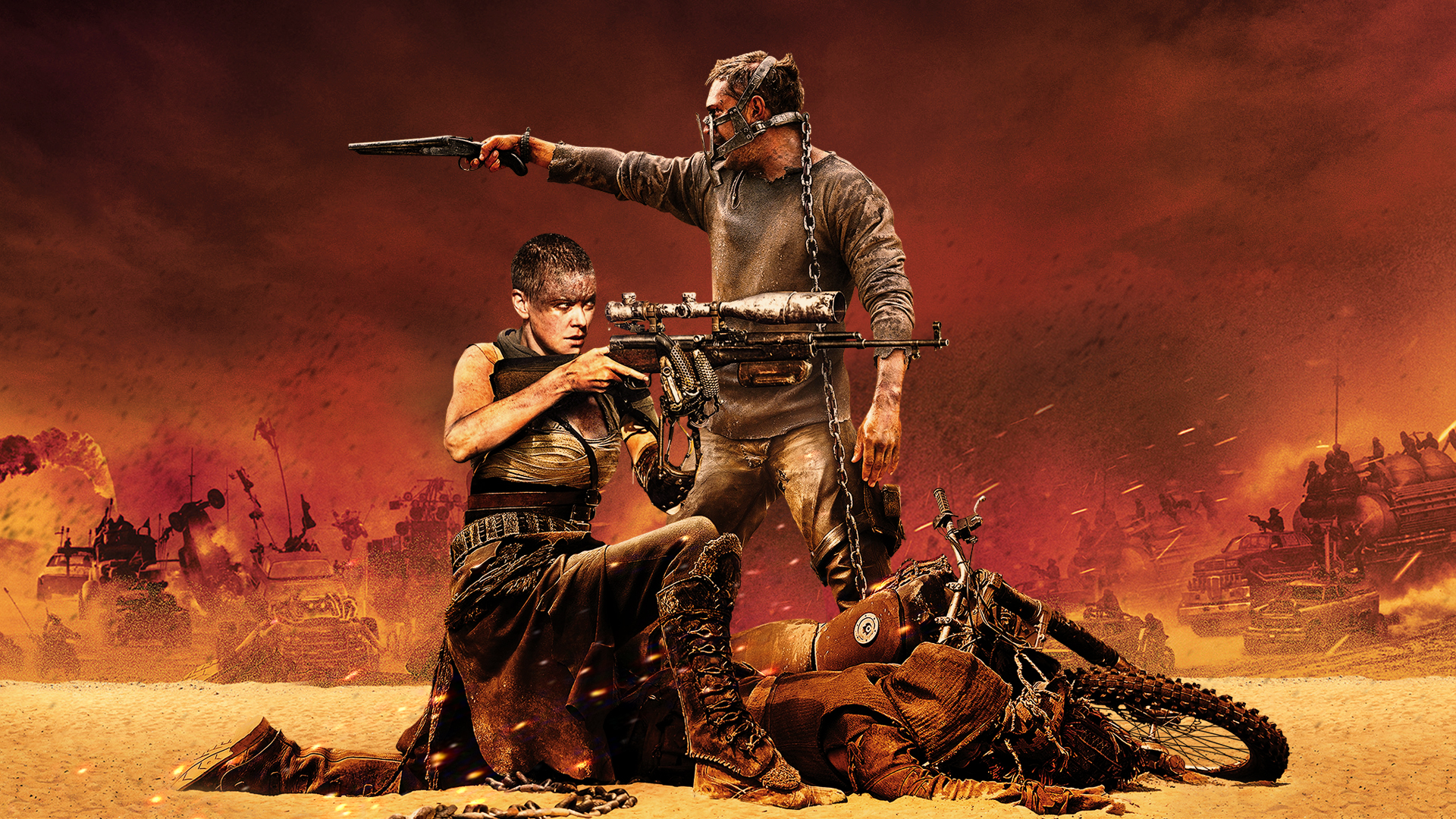 Furiosa and Max from Mad Max: Fury Road HD Wallpaper