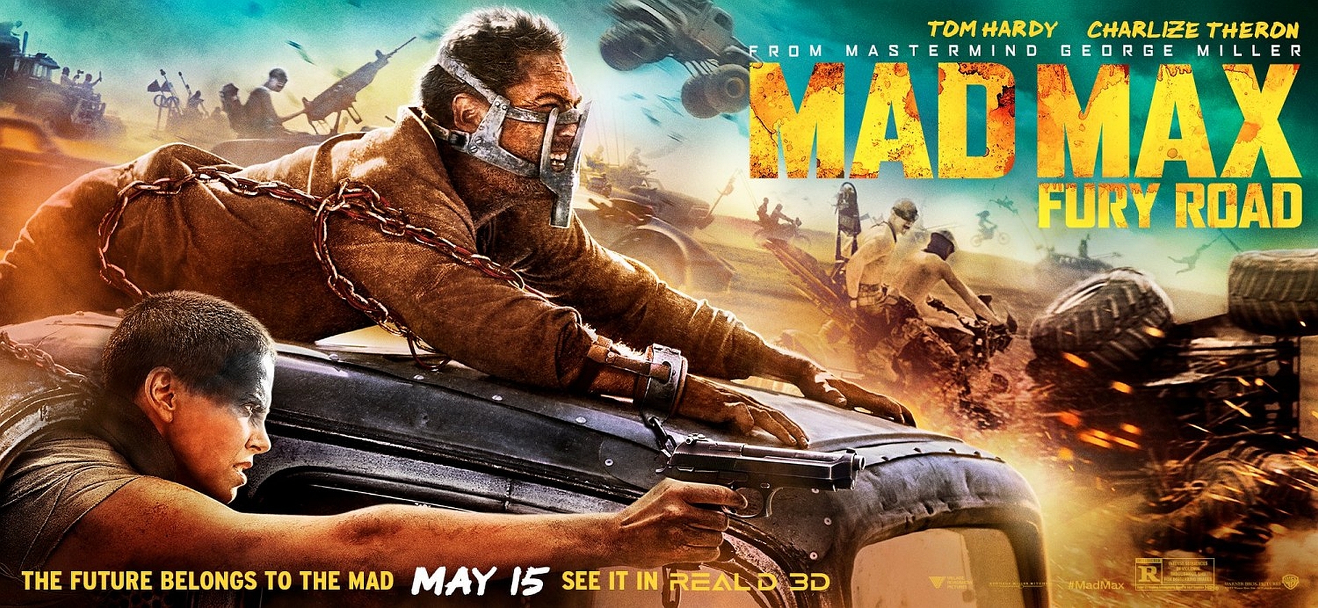 Mad Max: Fury Road Poster with Tom Hardy and Charlize Theron HD Wallpaper