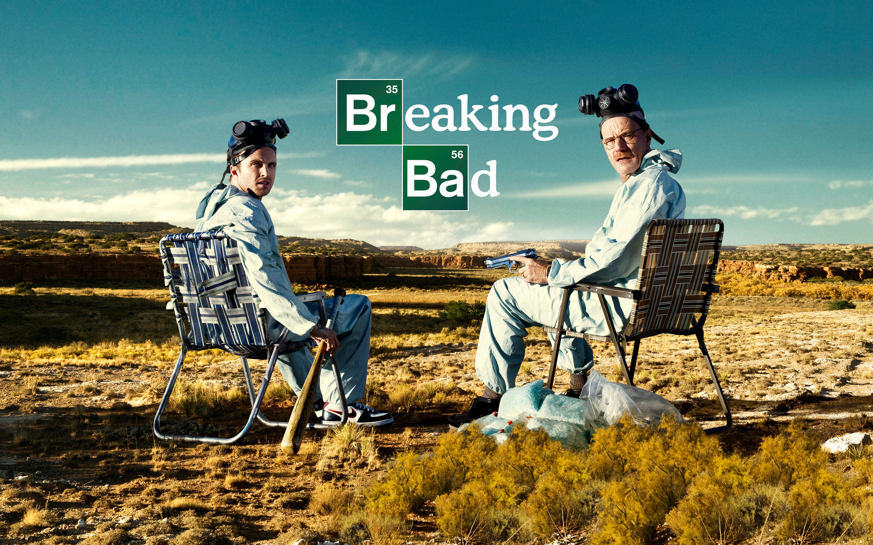 Bryan Cranston and Aaron Paul from Breaking Bad HD Wallpaper