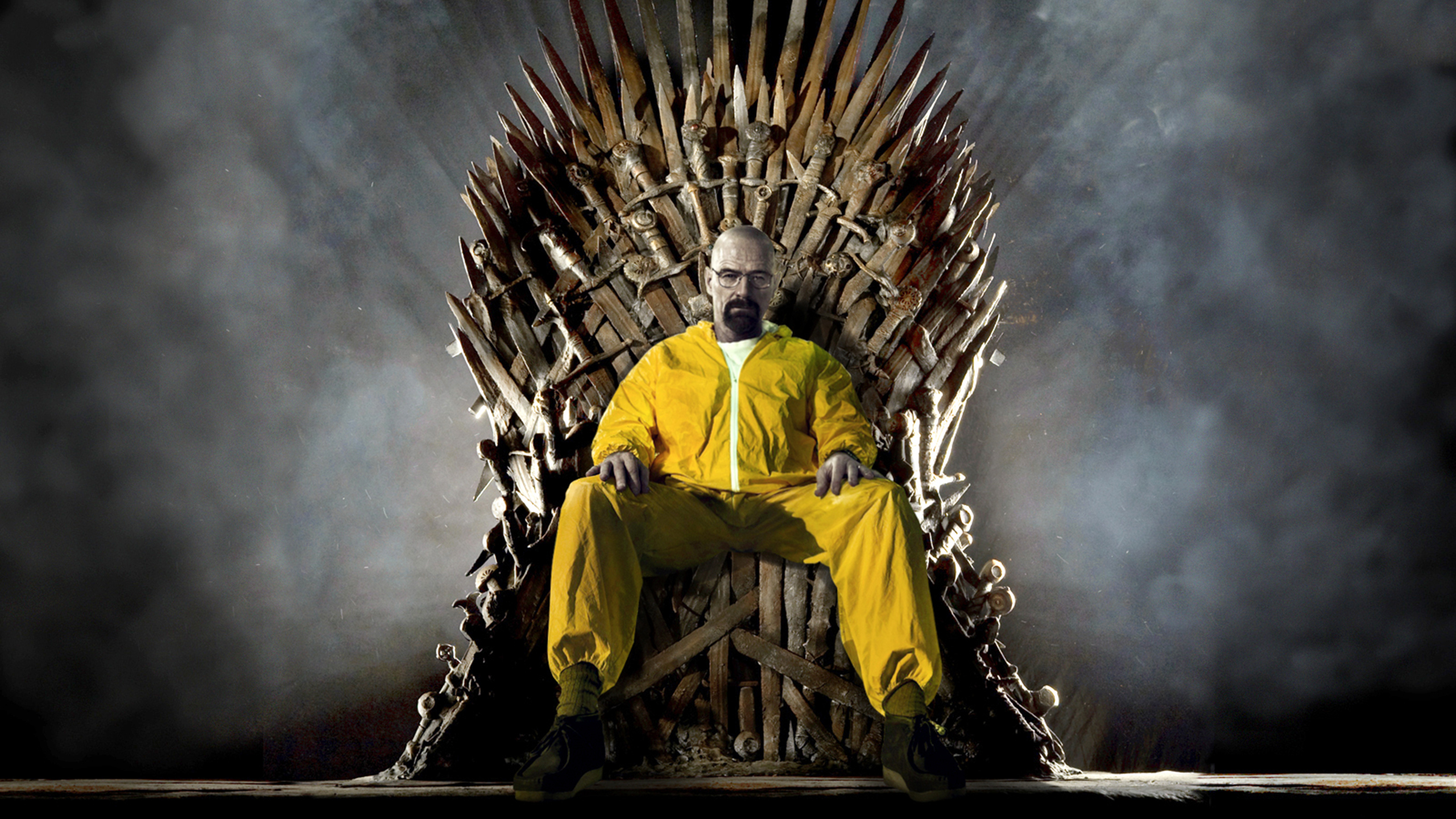Bryan Cranston as Walter White on the Iron Throne HD Wallpaper